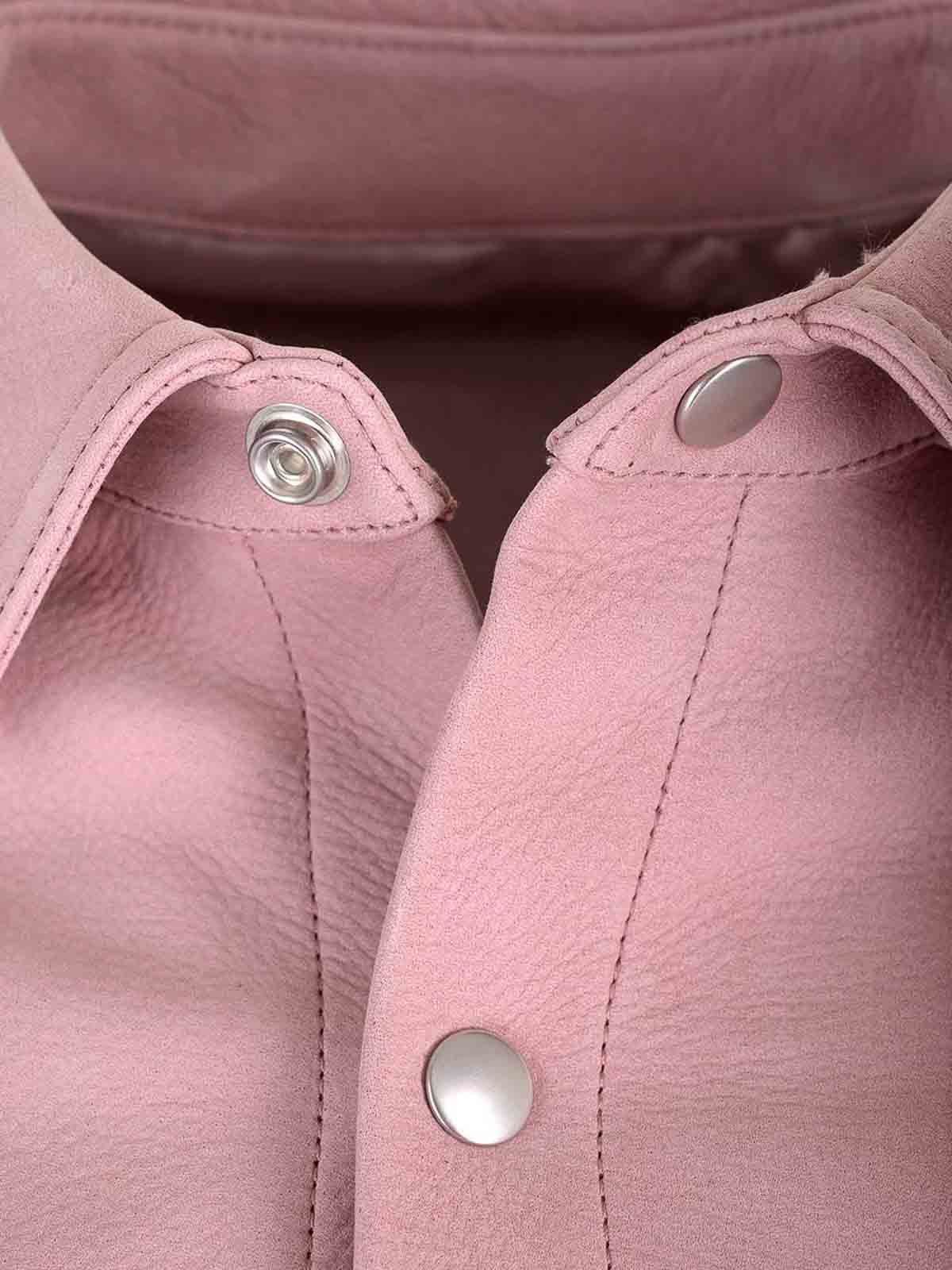 Rick Owens Alice Strobe Leather Jacket In Pink