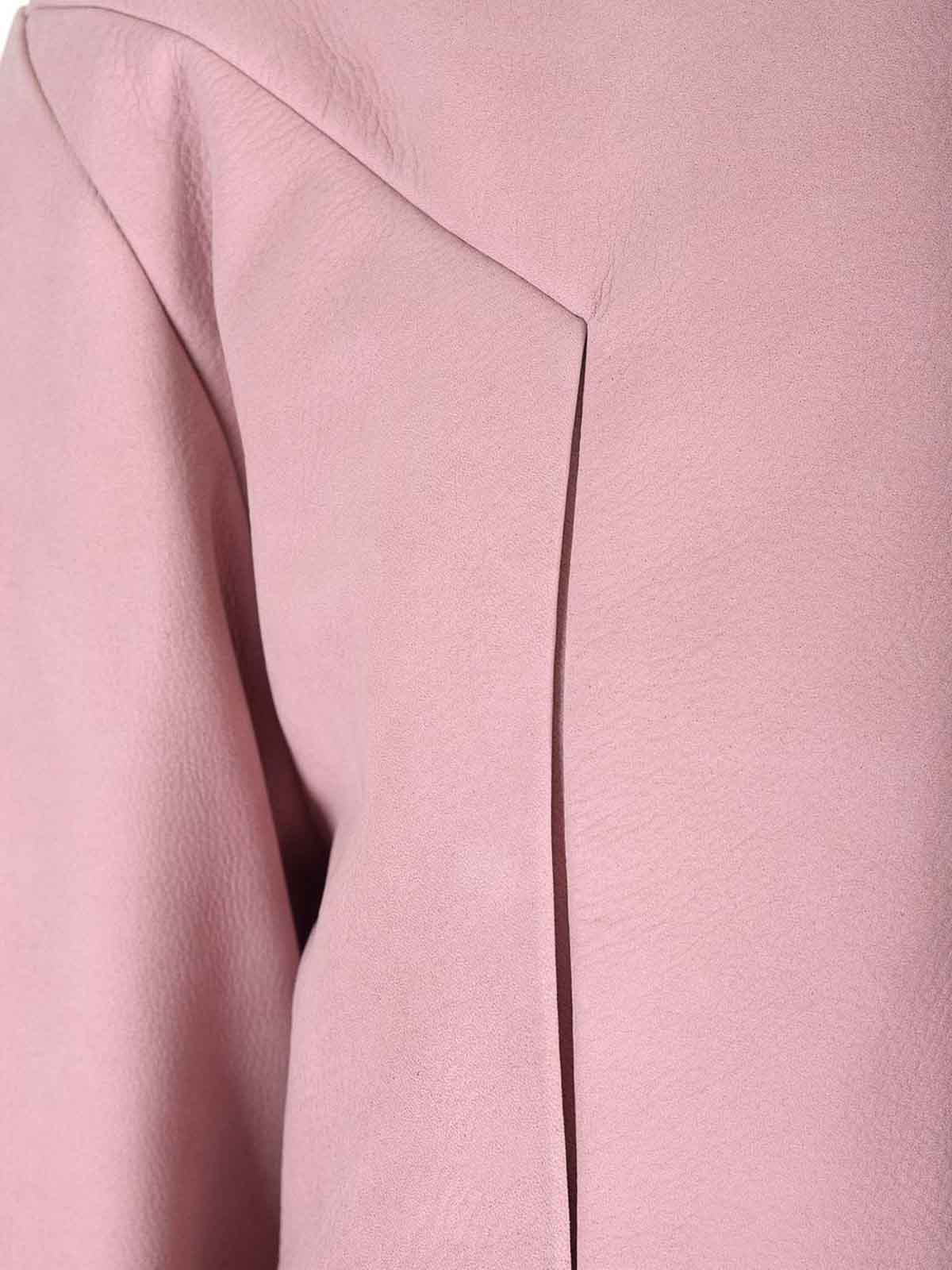 Rick Owens Alice Strobe Leather Jacket In Pink