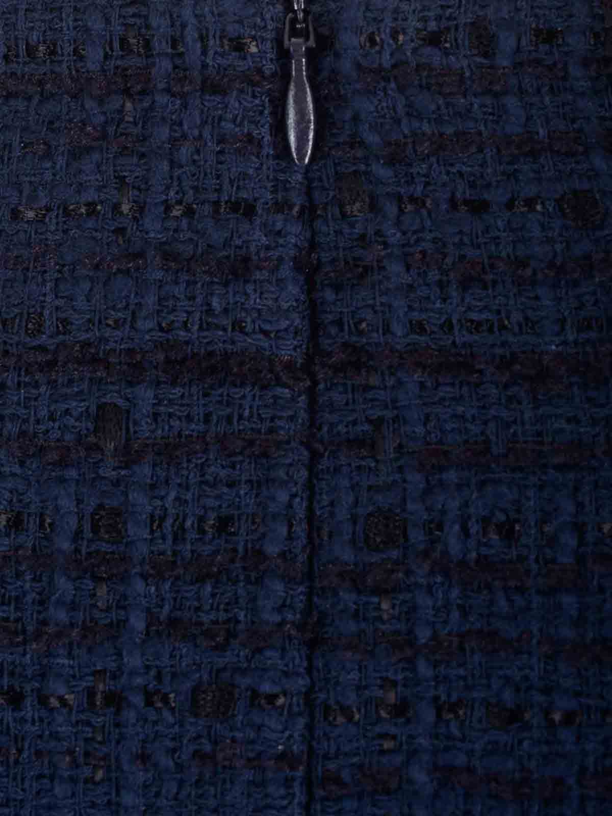 Tagliatore May Mini Skirt In Blue Tweed In Black