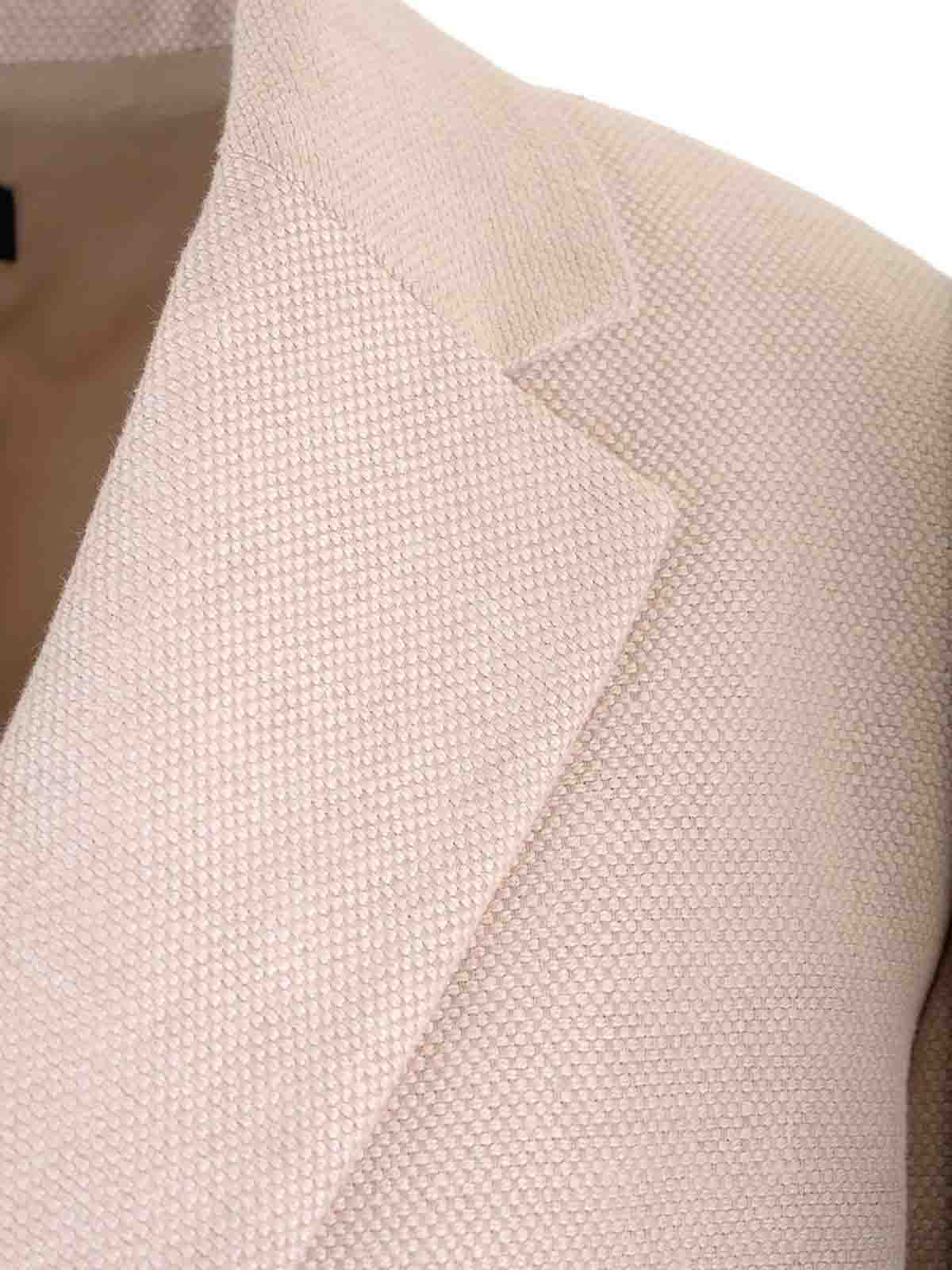 Theory Double-breasted Blazer In Linen Twill In Pink