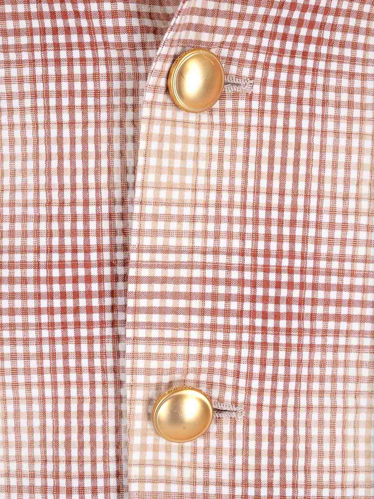 Tagliatore Check Motif Jacket Jackets Beige In Pink