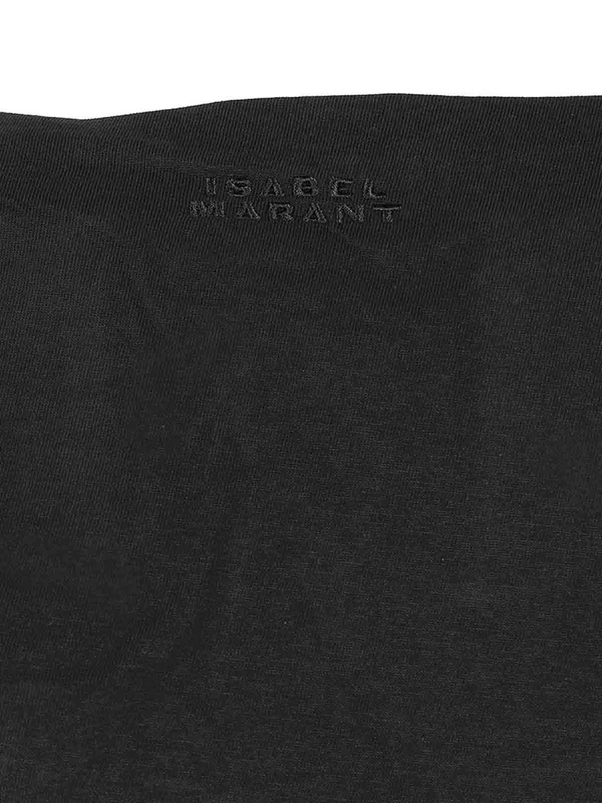 Isabel Marant Sebani Asymmetrical T-shirt In Black