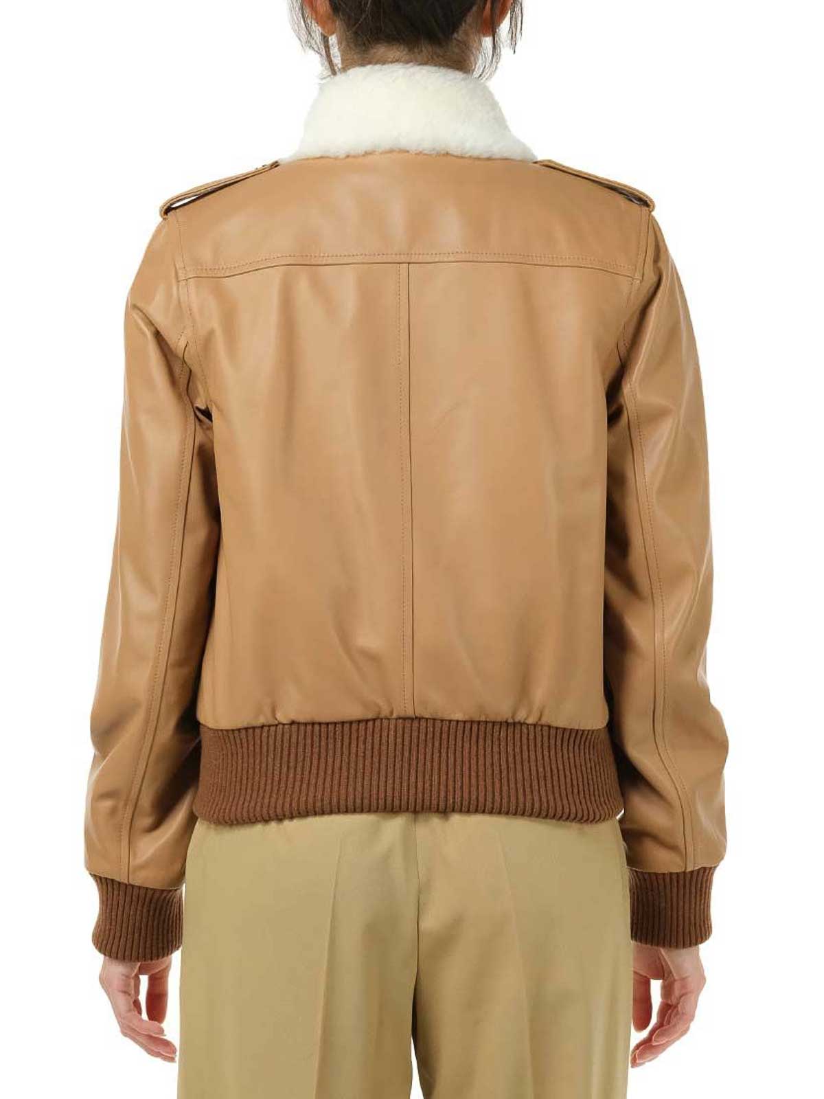 Loewe Nappa Aviator Jacket Jackets Brown In Brown