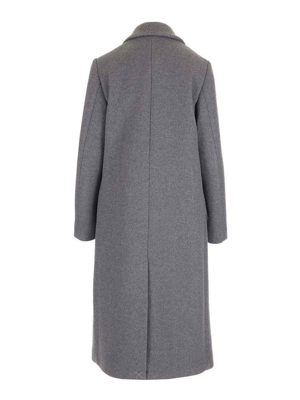 Loewe Single Breasted Coat In Wool And Cashmere In Multi