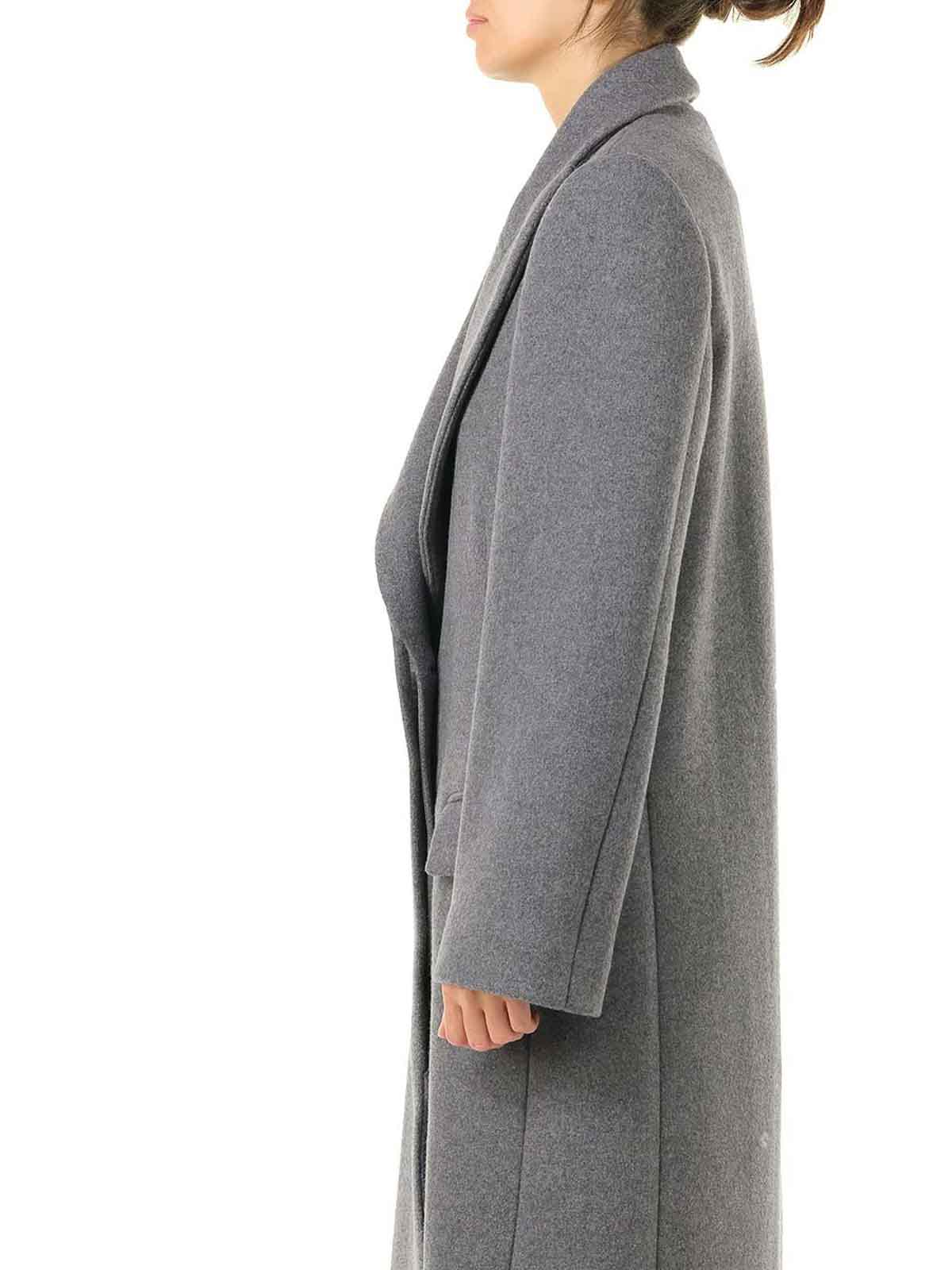 Loewe Single Breasted Coat In Wool And Cashmere In Multi