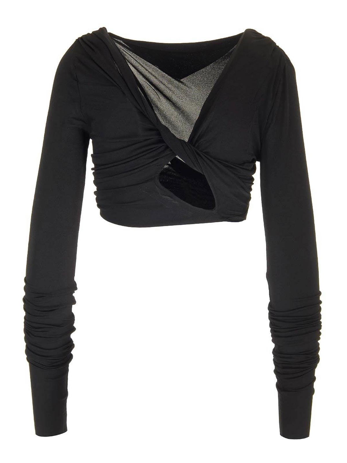 Rick Owens Jade Crop Top In Black