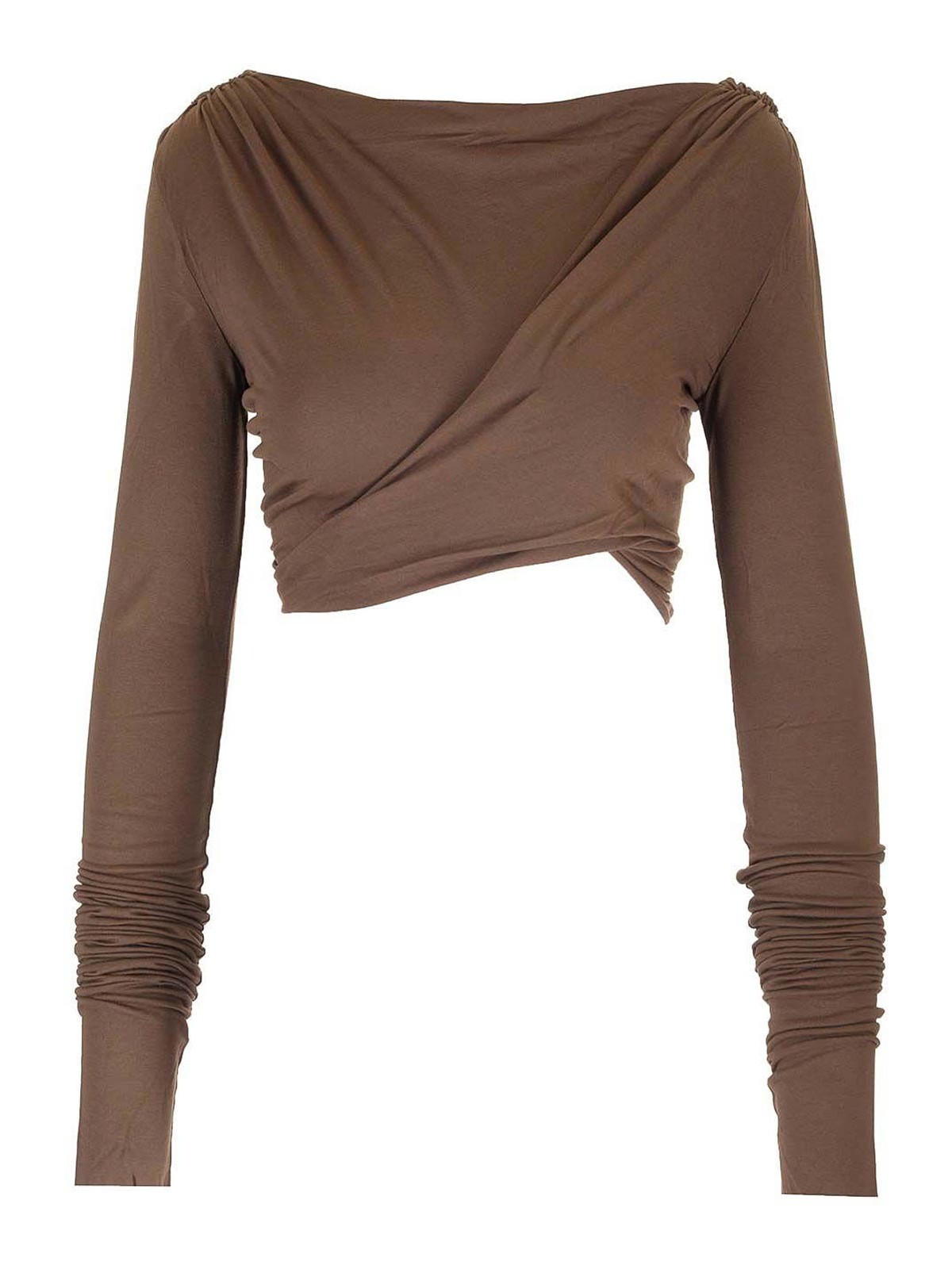 Rick Owens Jade Crop Top In Brown