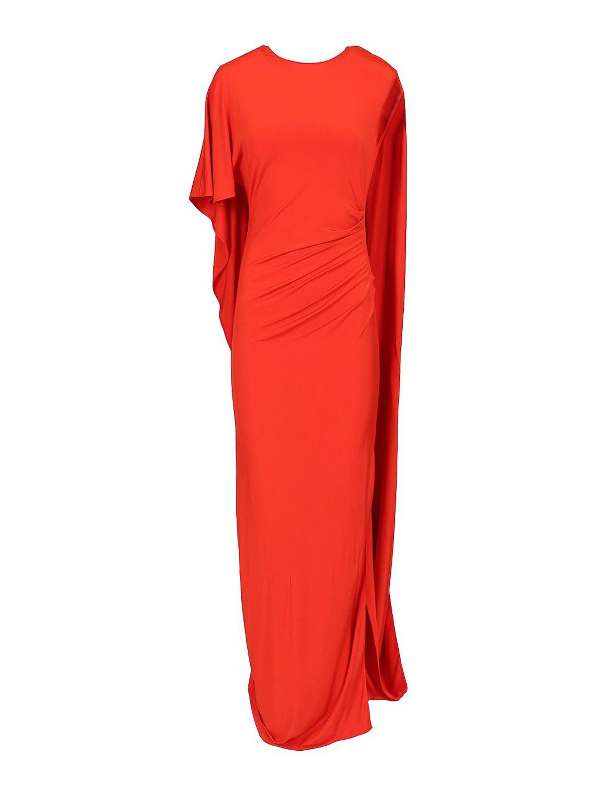 Stella Mccartney Asymmetrical Cape Maxi Dress In Red