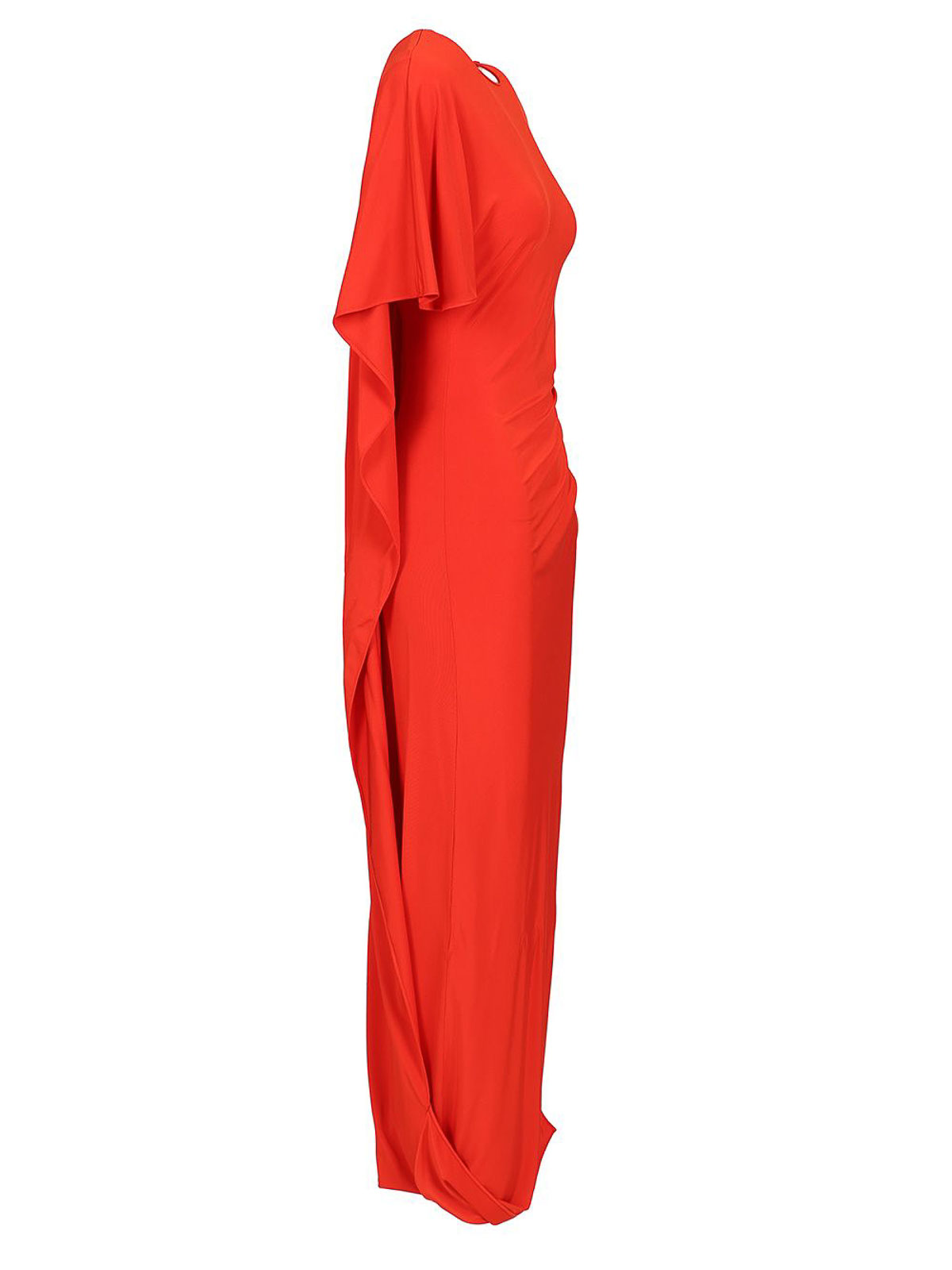 Stella Mccartney Asymmetrical Cape Maxi Dress In Red