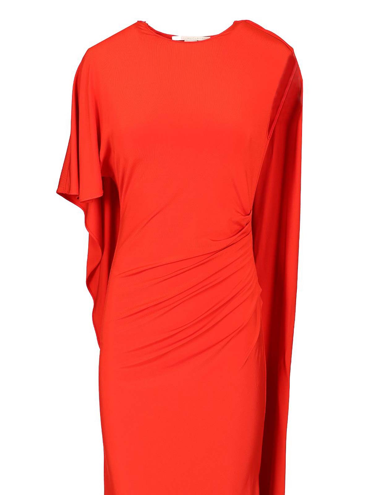 Stella Mccartney Asymmetrical Cape Maxi Dress In Red