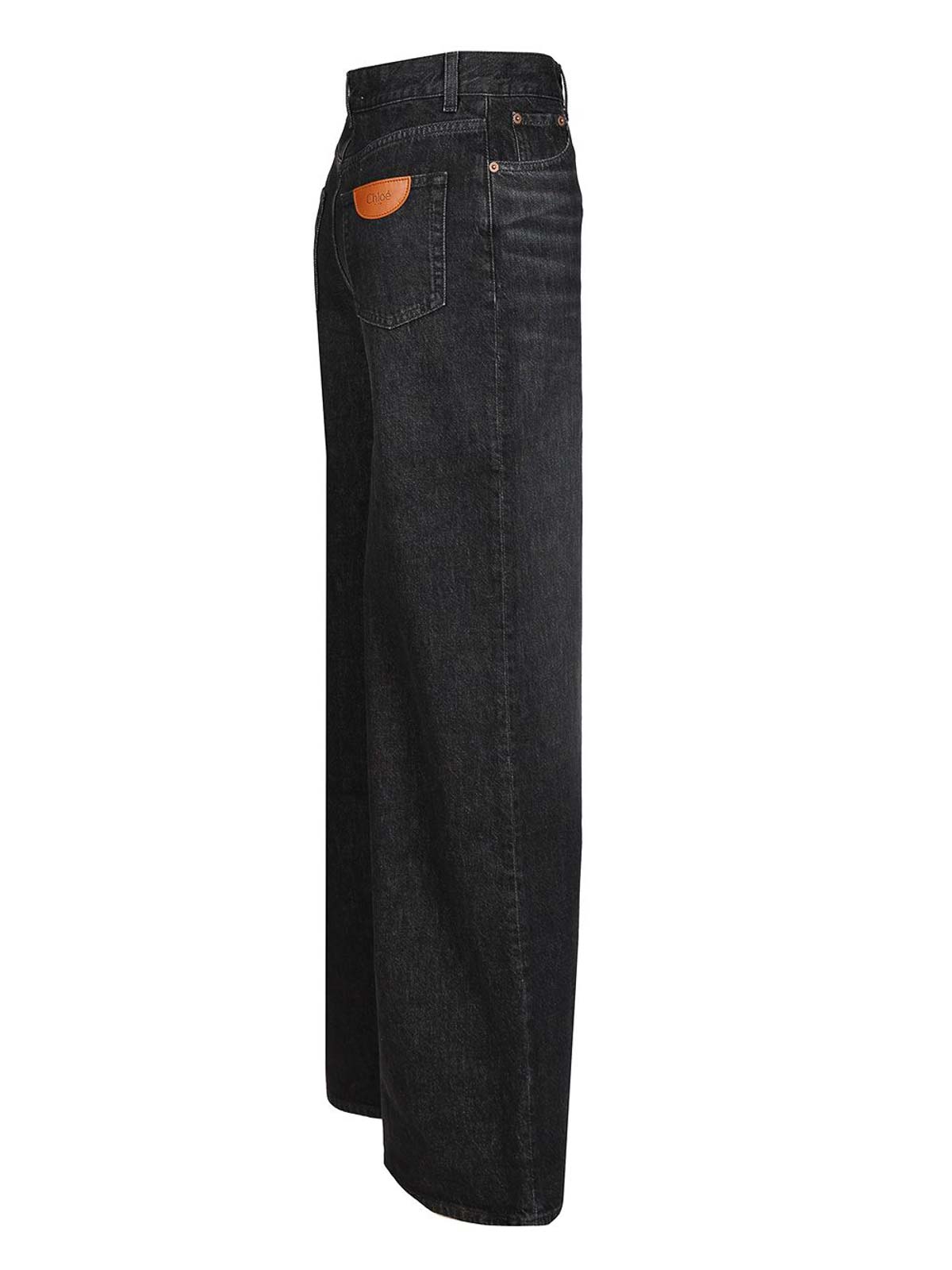 Chloé Wide Leg Jeans In Black