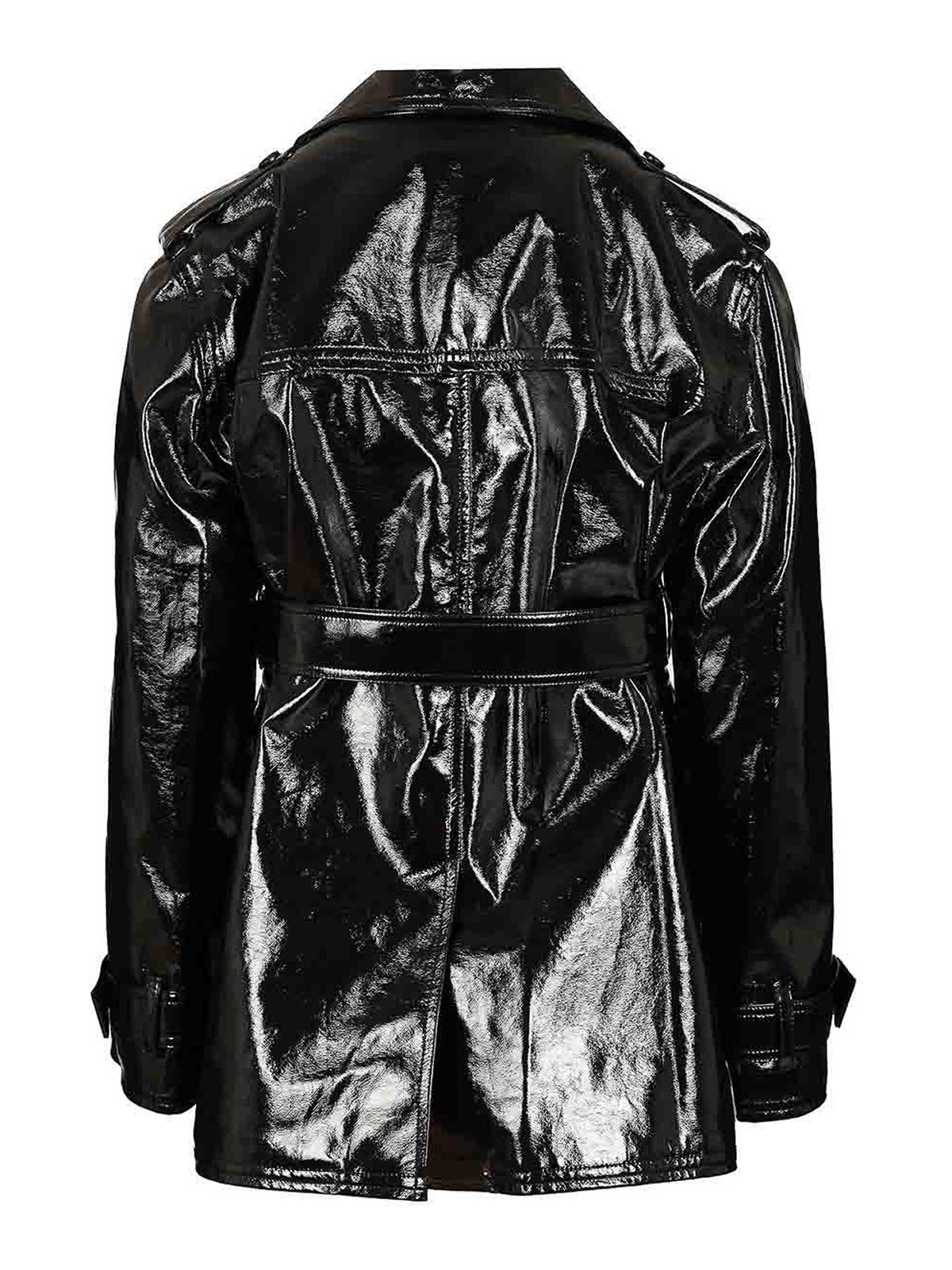 Chloé Glossy Cotton Canvas Jacket With Buckle Detail In Black