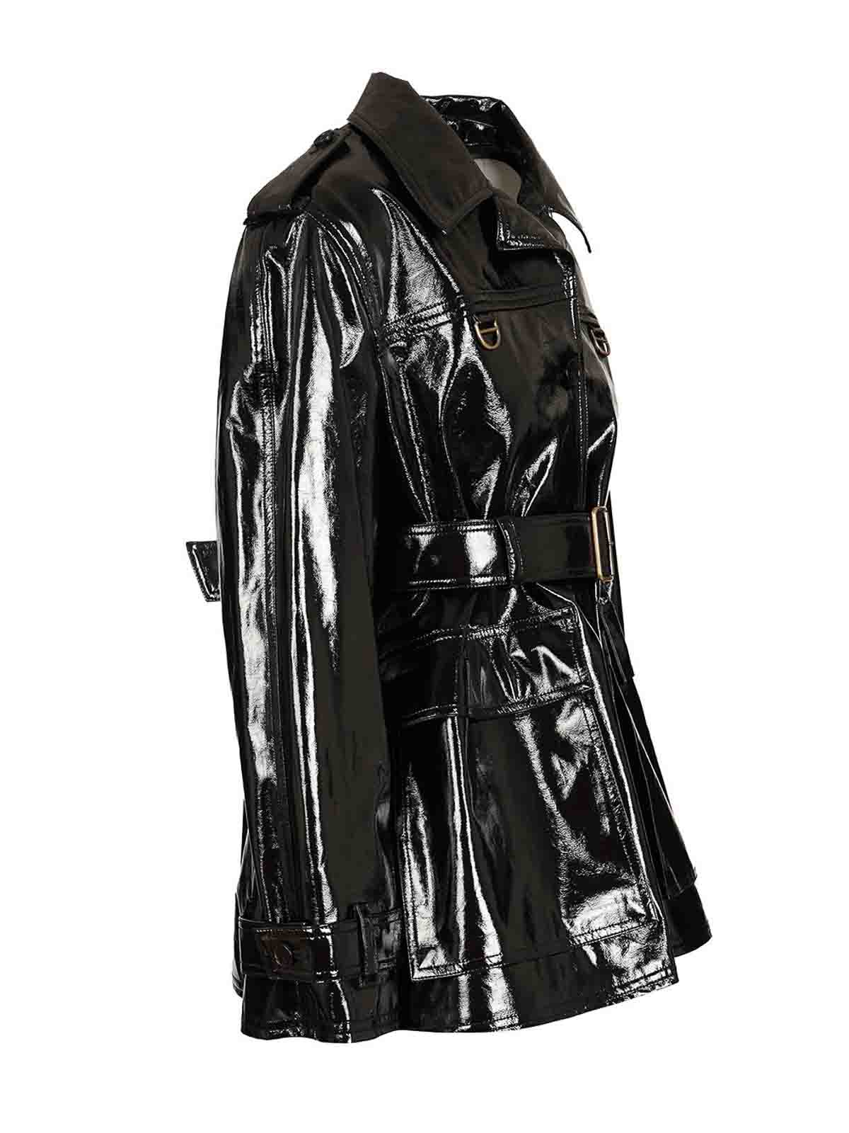 Chloé Glossy Cotton Canvas Jacket With Buckle Detail In Black