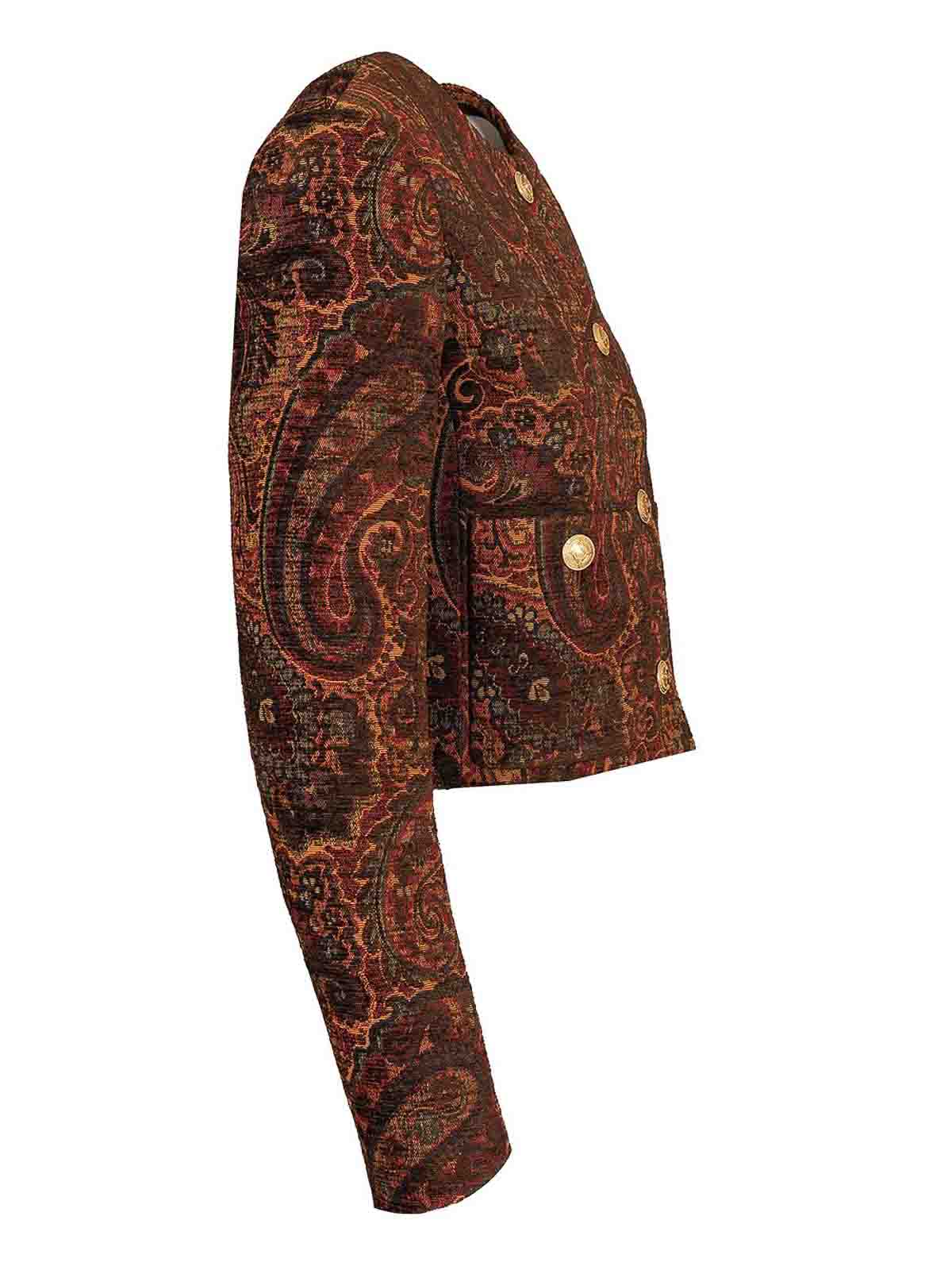 Chloé Jacket In Paisley Pattern Jacquard In Brown