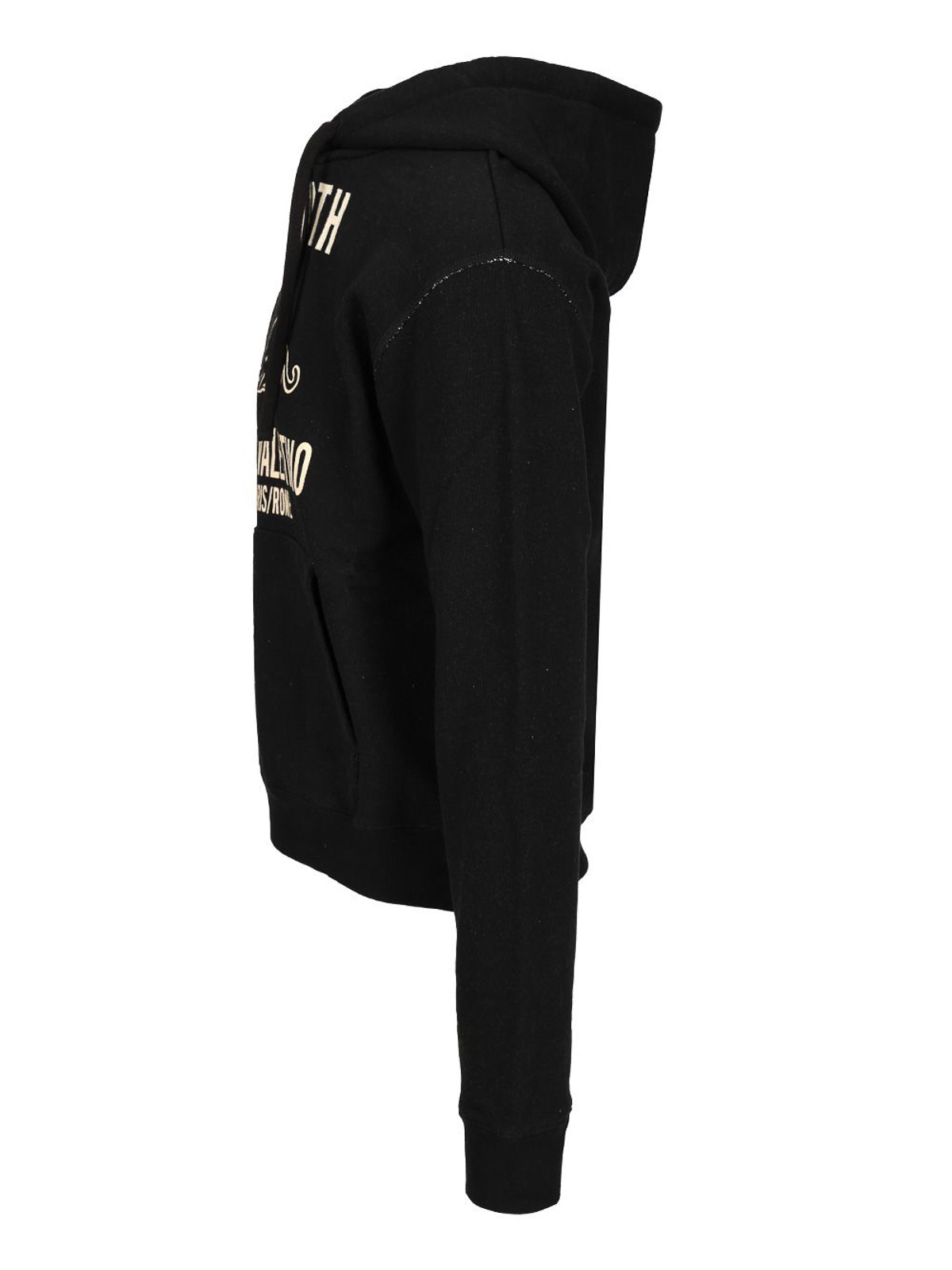 Valentino Cotton Fabric Sweatshirt With Comfortable Fit In Black