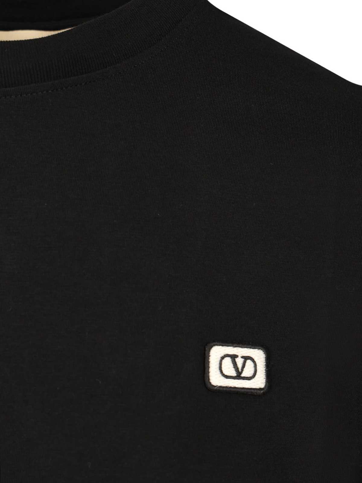 Valentino T-shirt With Signature Vlogo In Black