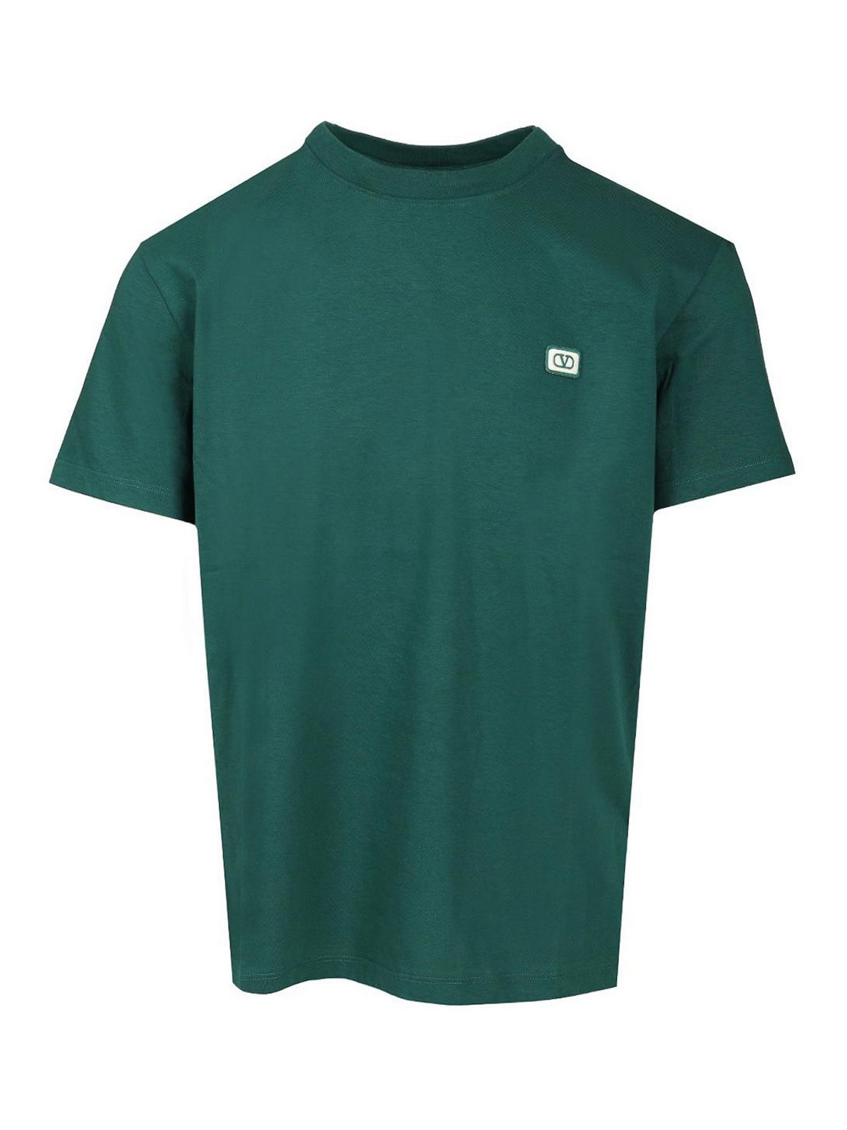 Valentino T-shirt With Signature Vlogo In Green