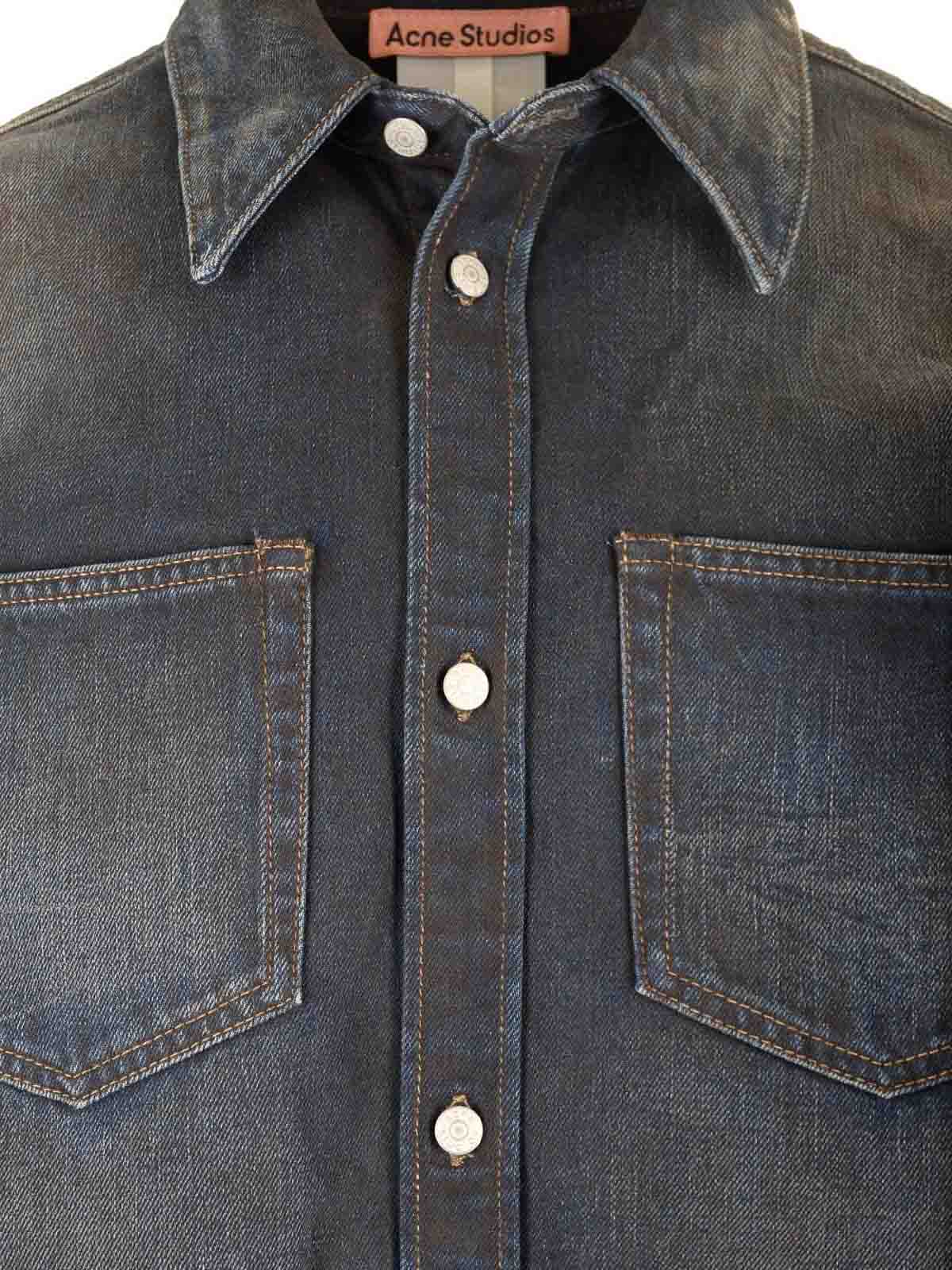 Acne Studios Karto Darkside Denim Shirt In Blue