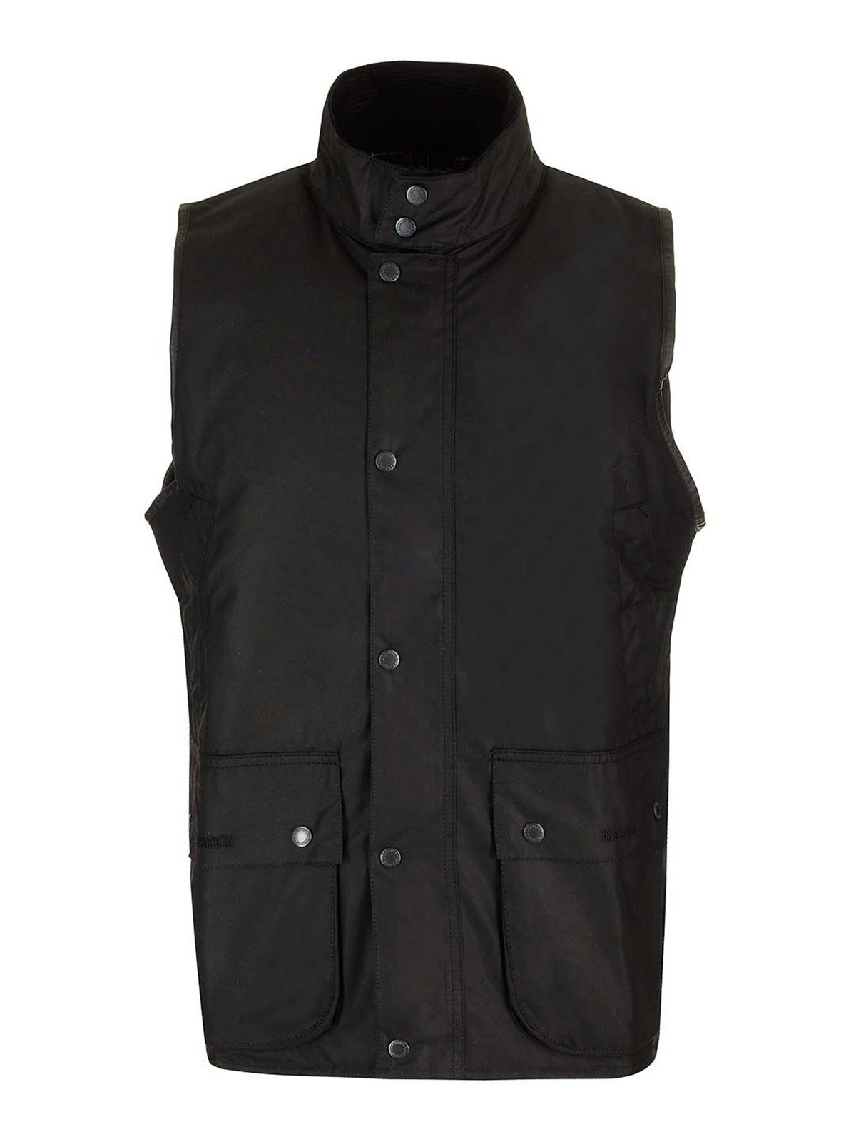 Baracuta Oversized Waxed Vest In Black