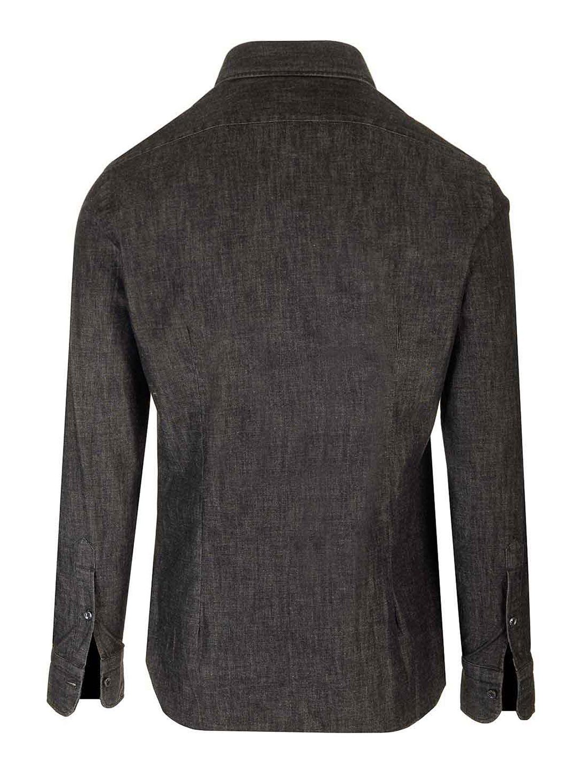 Barba Napoli Dandy Life Denim Shirt In Gray