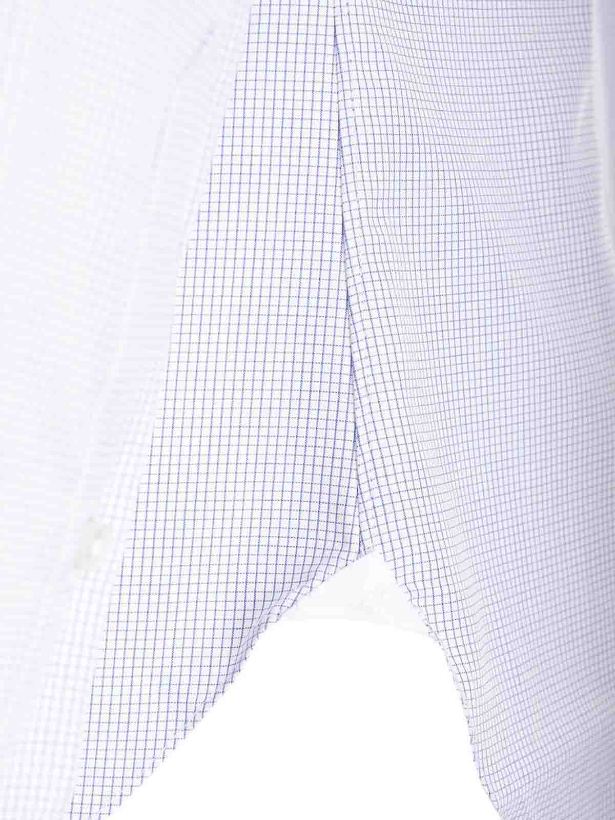 Barba Napoli Micro Checked Shirt In Blue