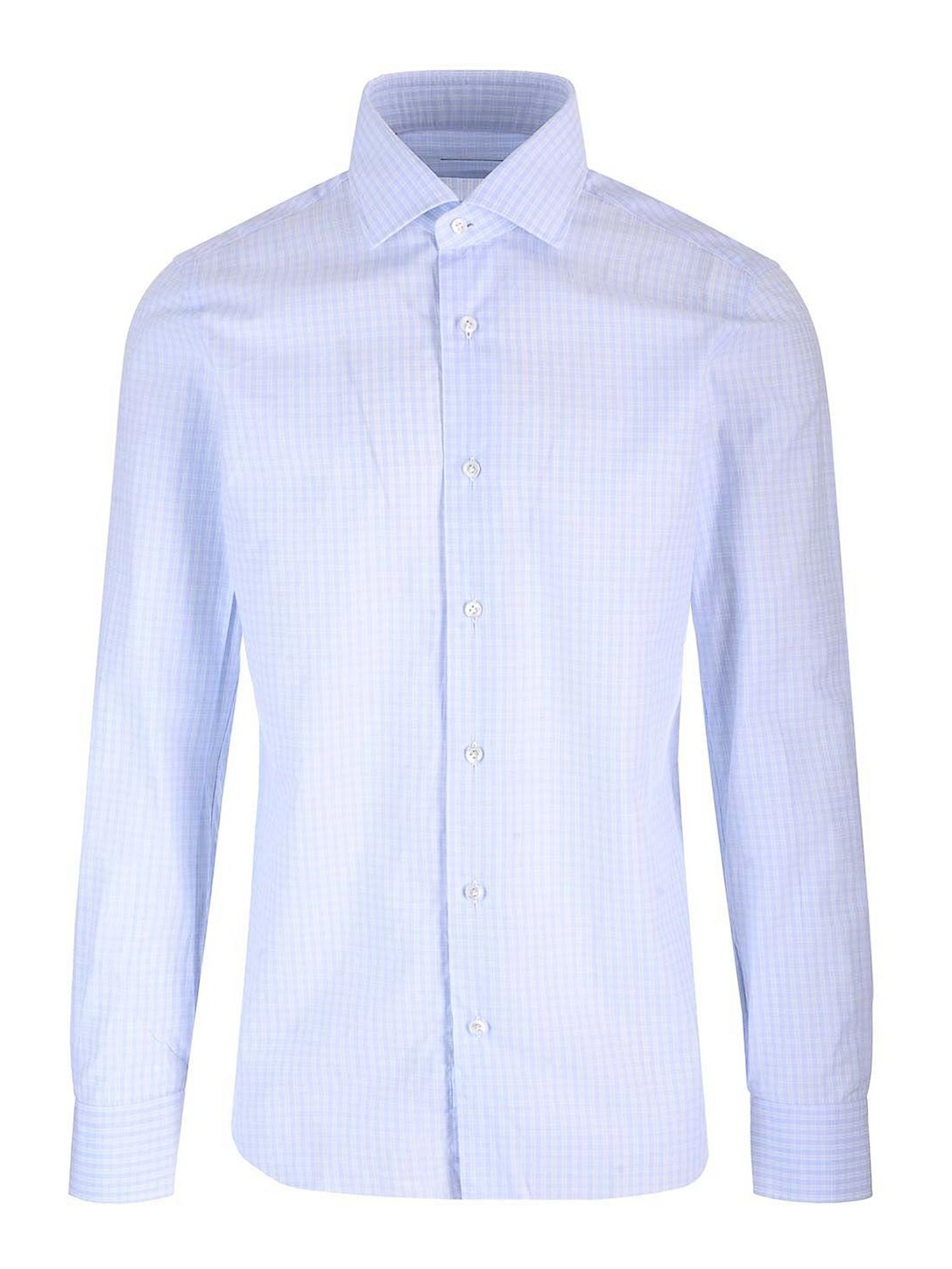 Barba Napoli Check-print Shirt In Blue
