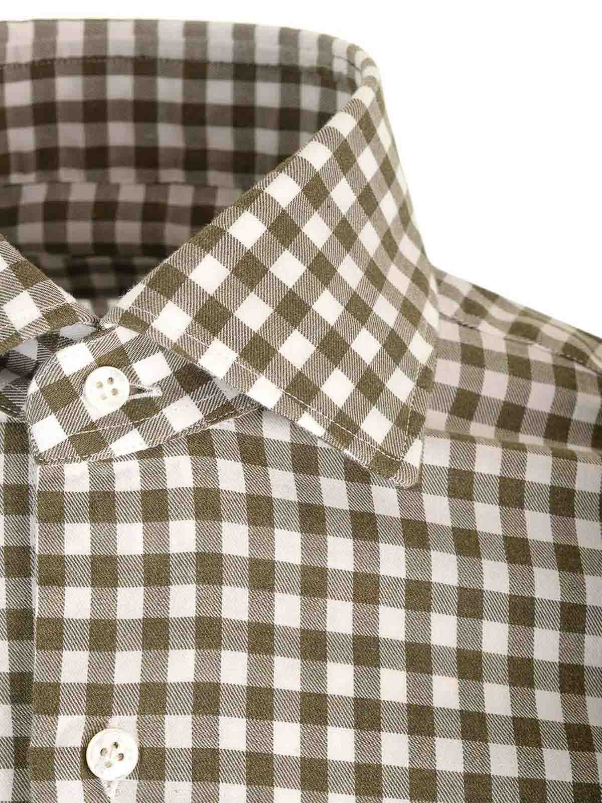 Barba Napoli Slim Fit Checked Shirt In Green