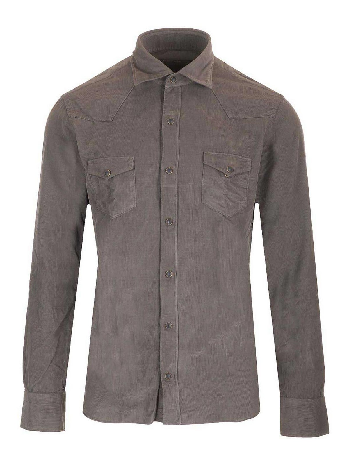 Barba Napoli Long-sleeved Shirt In Gray
