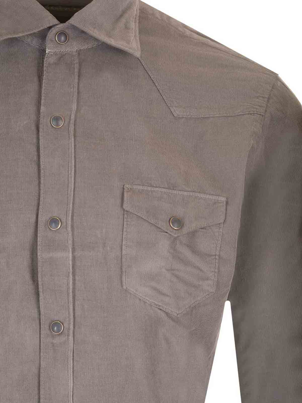 Barba Napoli Long-sleeved Shirt In Gray