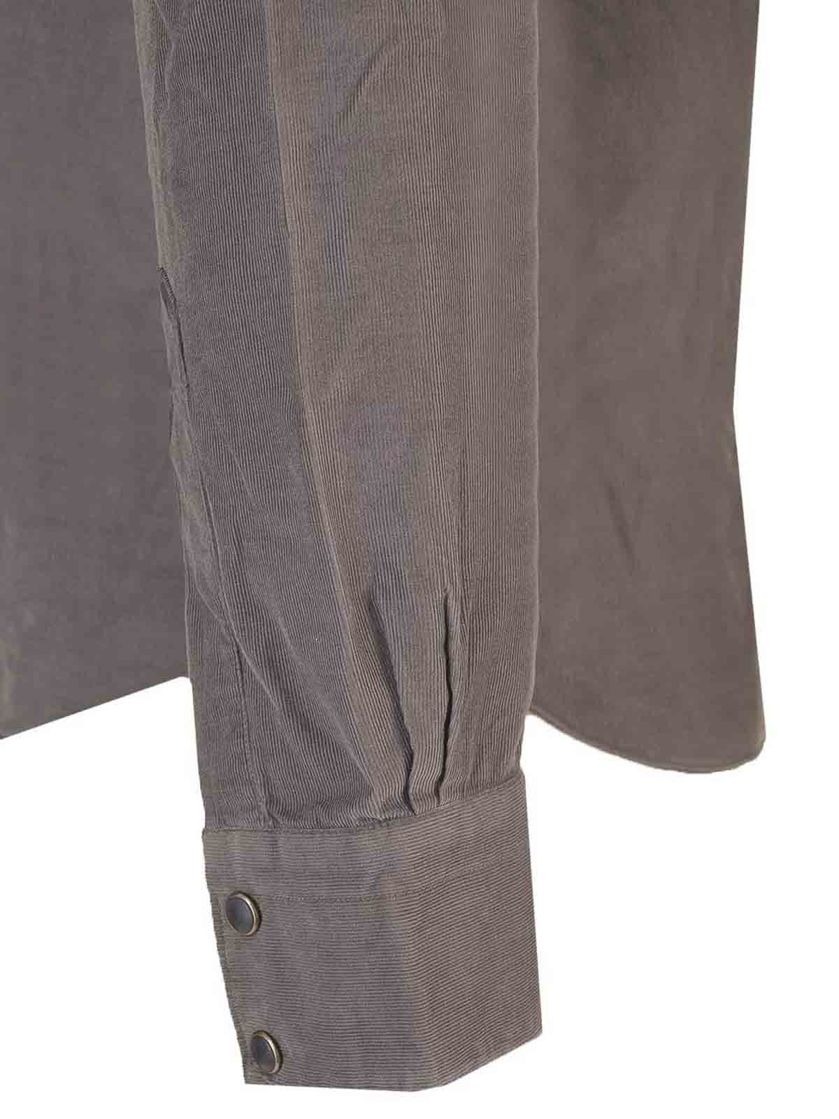 Barba Napoli Long-sleeved Shirt In Gray