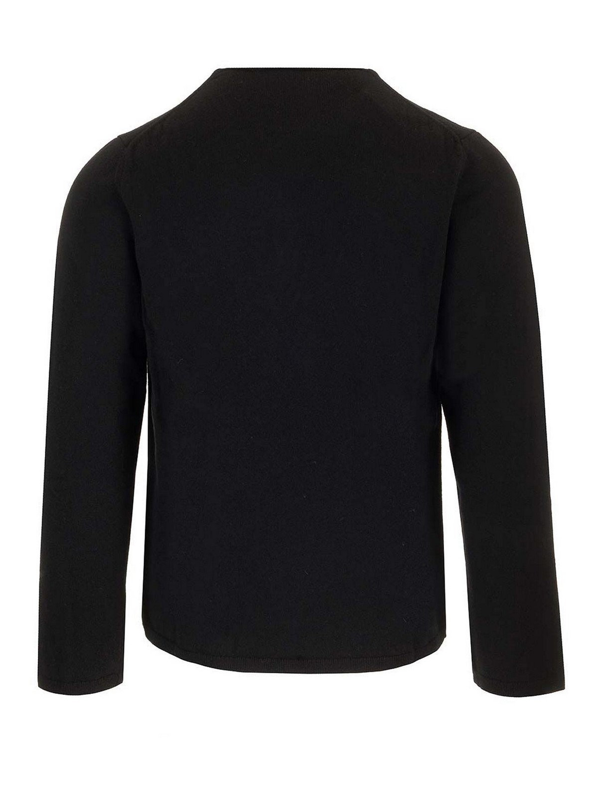Comme Des Garçons Wool Crewnewck Sweater With  Embroidery In Black
