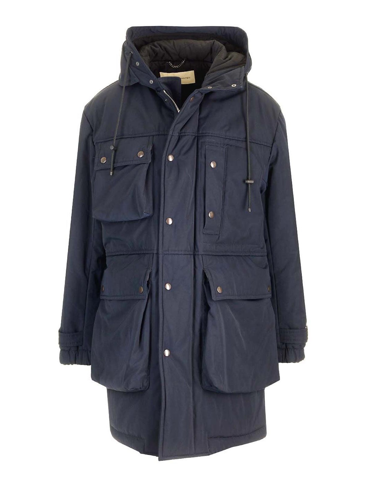 Dries Van Noten Long-sleeved Parka Coat In Blue
