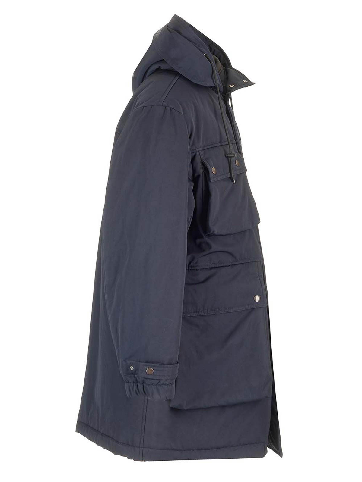 Dries Van Noten Long-sleeved Parka Coat In Blue