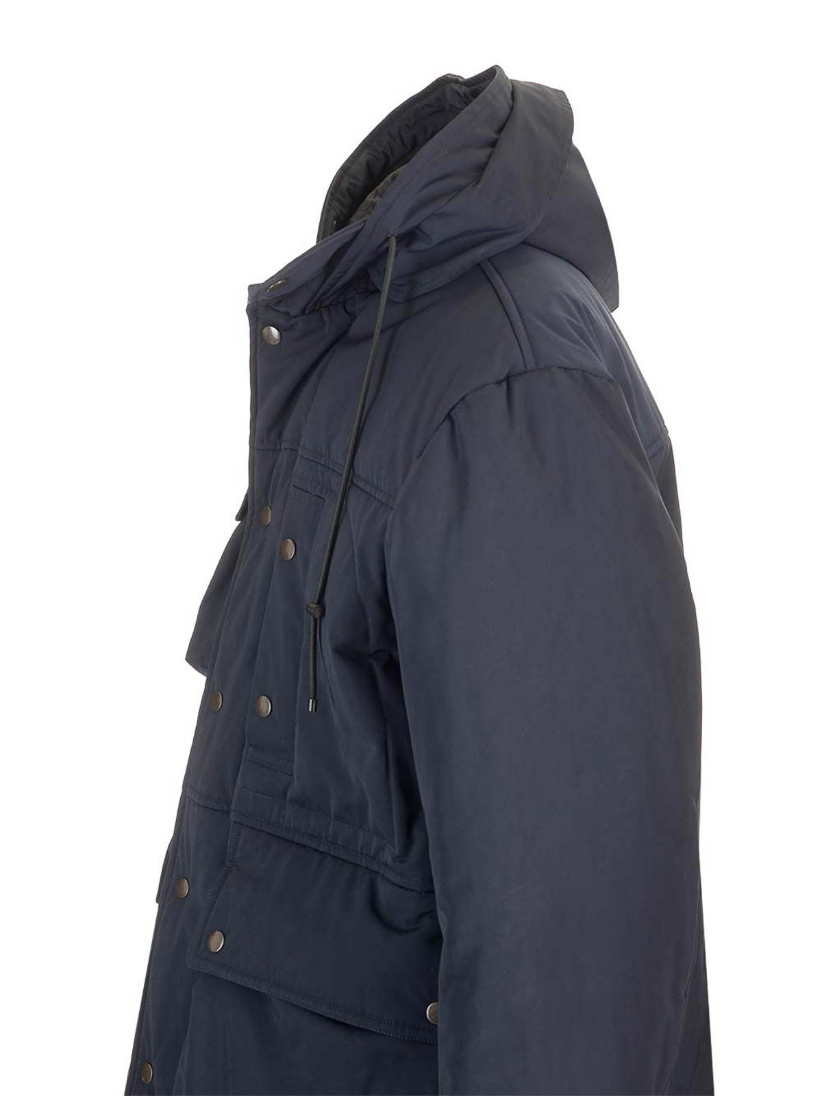 Dries Van Noten Long-sleeved Parka Coat In Blue