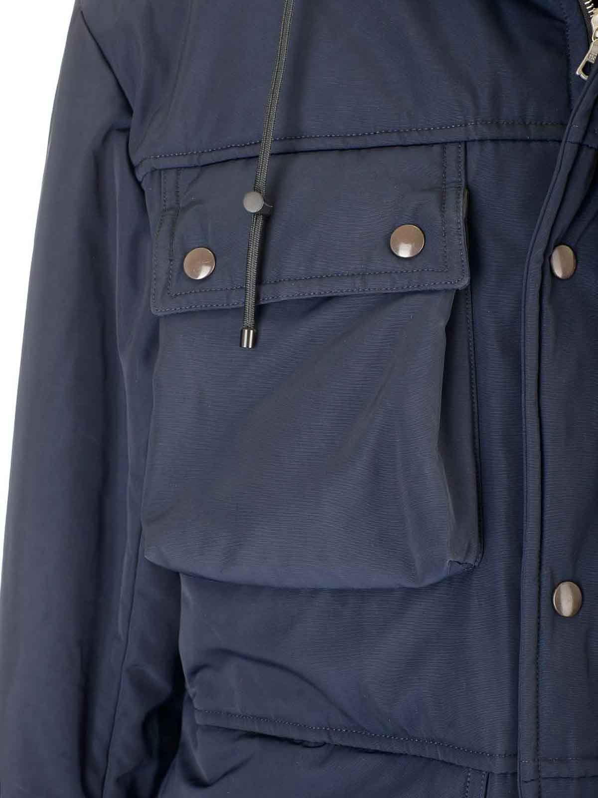 Dries Van Noten Long-sleeved Parka Coat In Blue