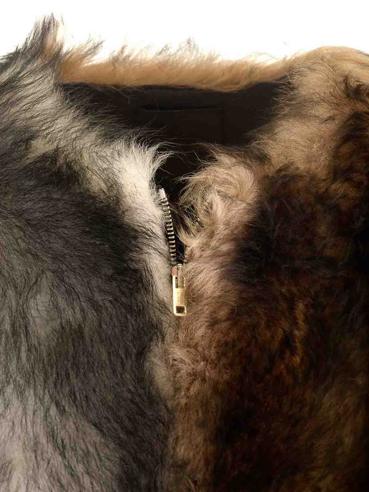 Durazzi Milano Crewneck Fur Coat Jackets Multicolor In Black