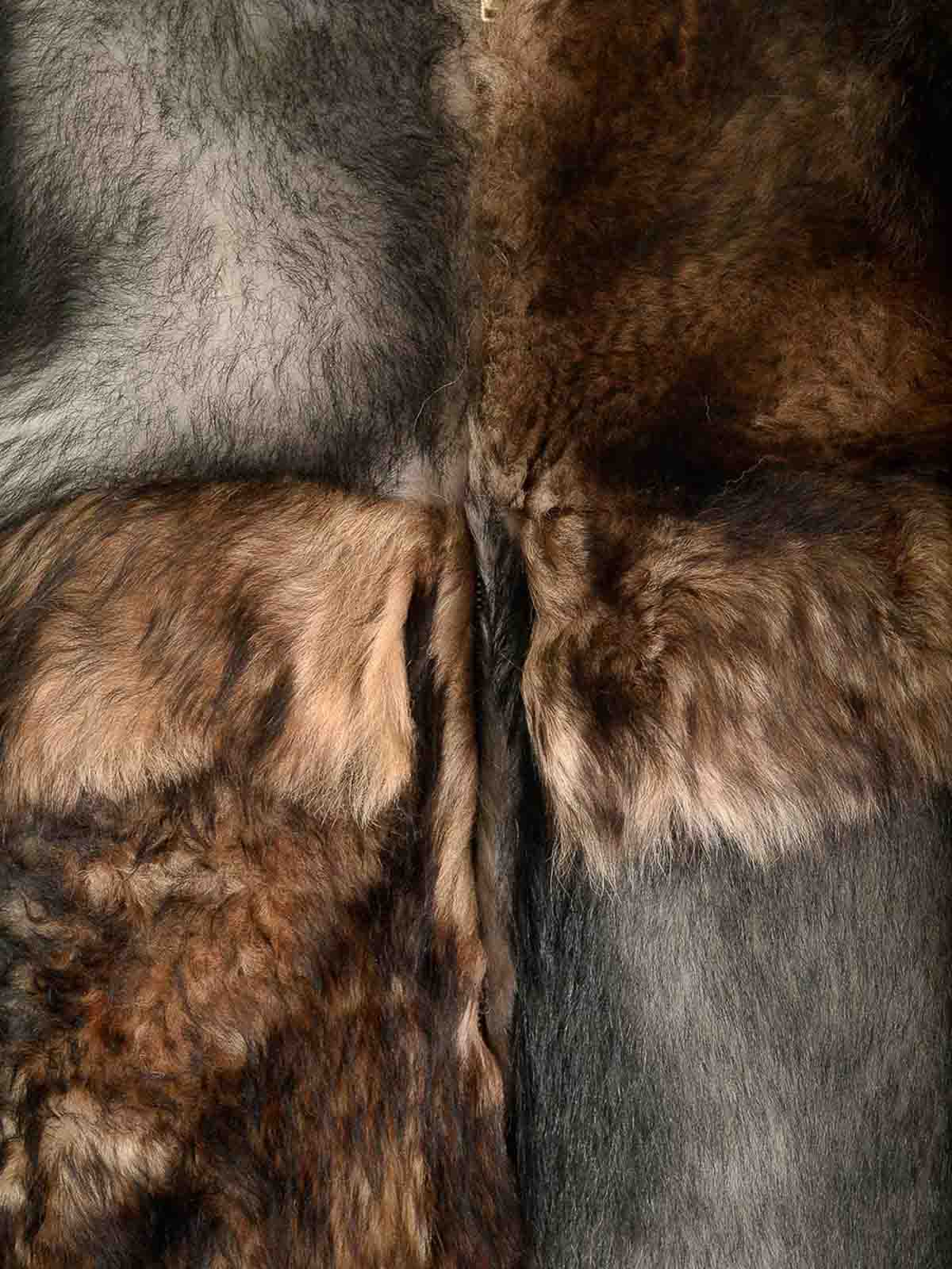 Durazzi Milano Crewneck Fur Coat Jackets Multicolor In Black
