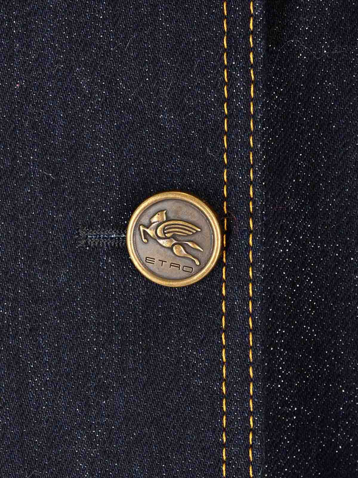 Etro Denim Waistcoat Jackets Blue In Blue