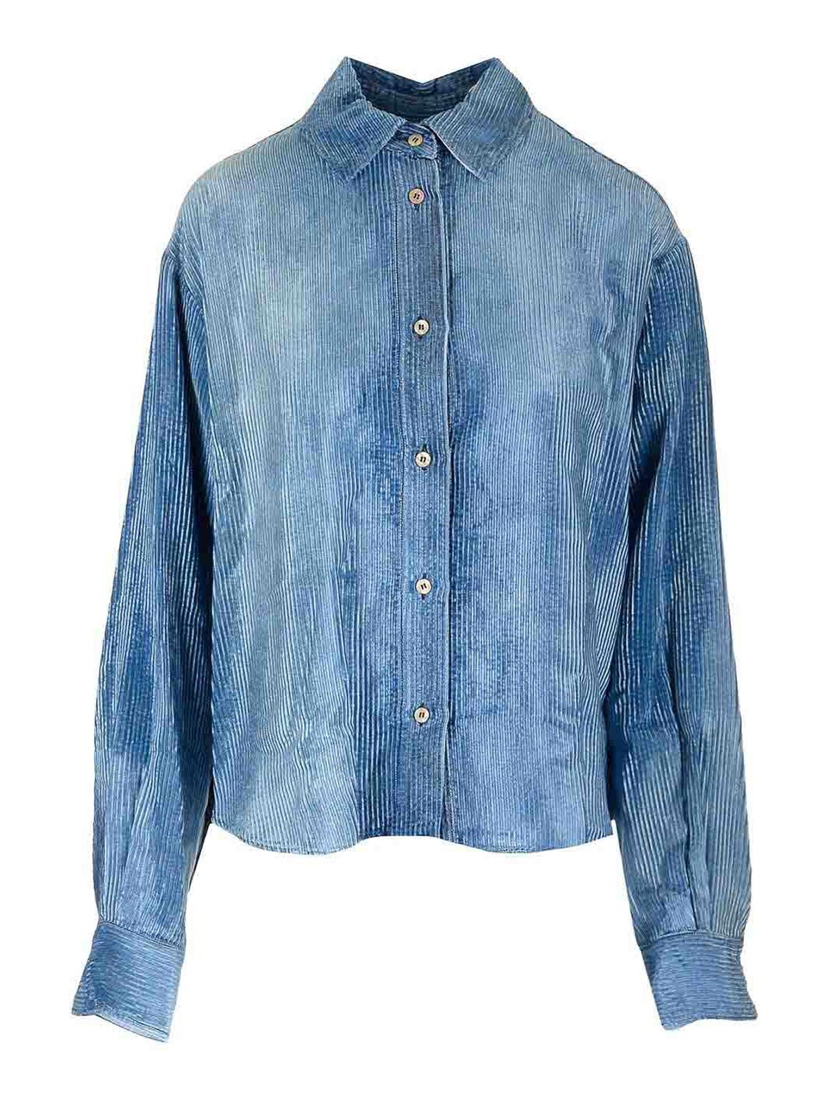 Forte Forte Velvet Overshirt In Blue