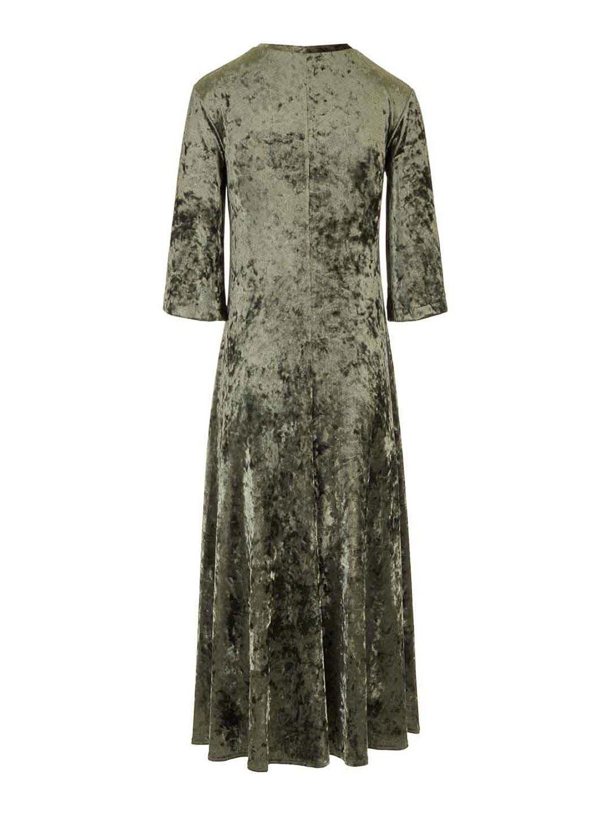 Forte Forte Long Velvet Olive Green Dress In Green