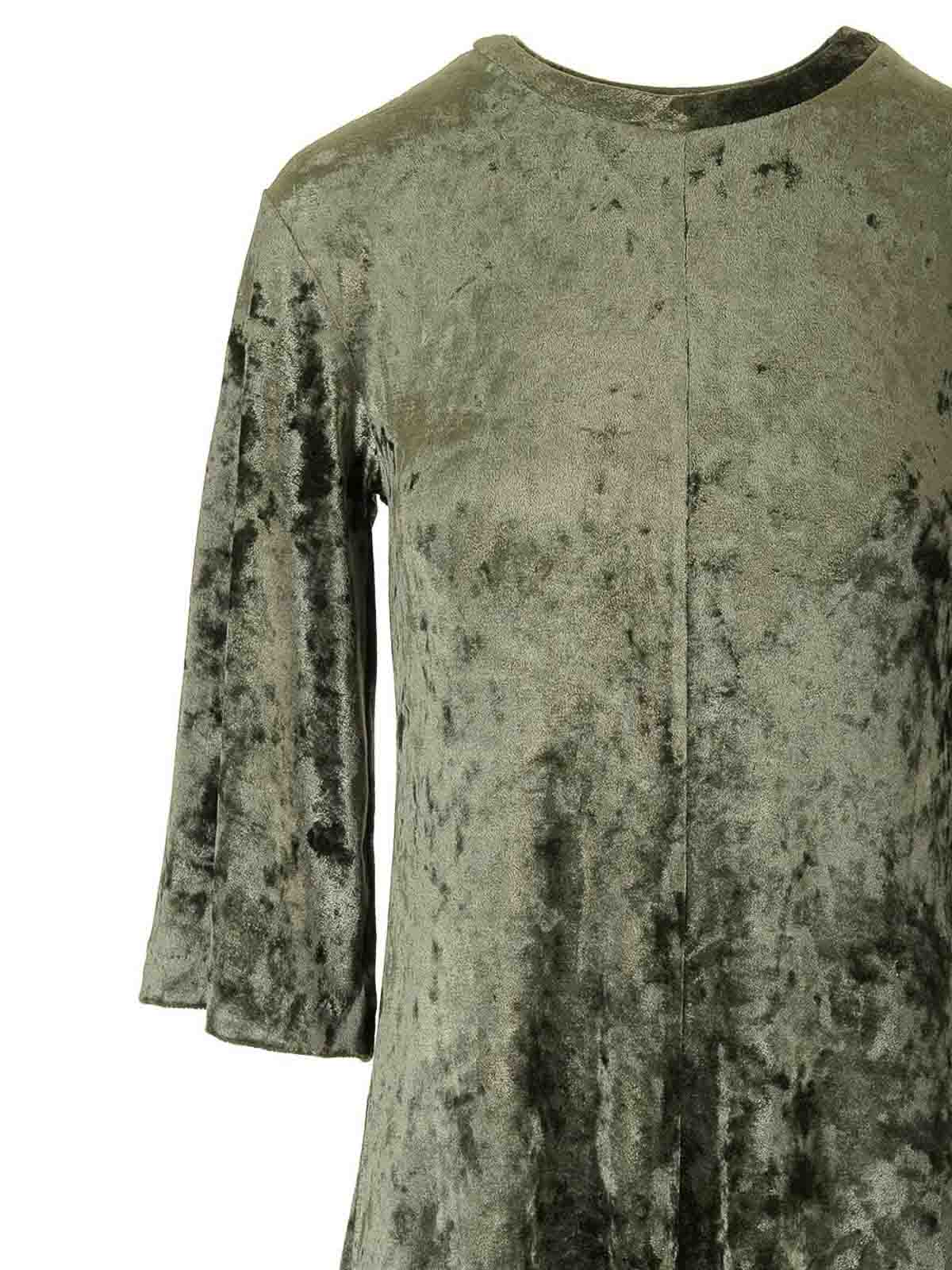 Forte Forte Long Velvet Olive Green Dress In Green