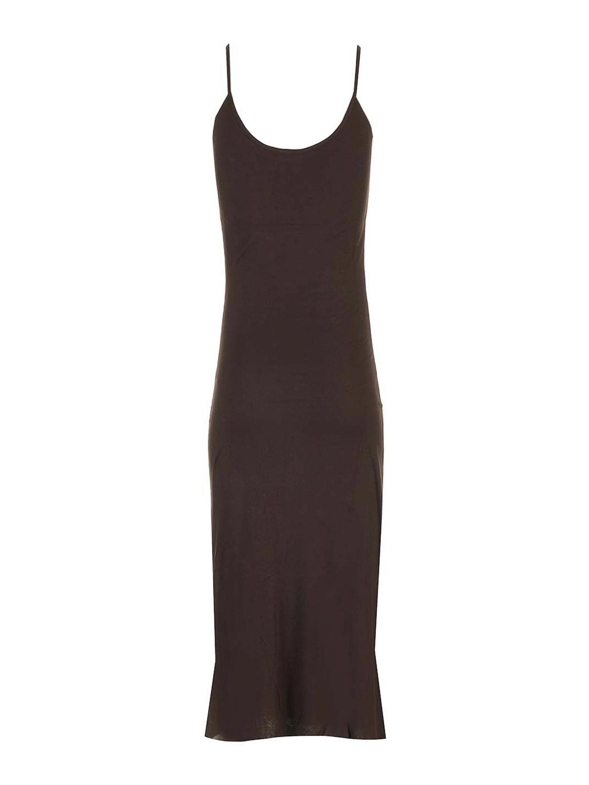Khaite Leesal Midi Dress In Brown