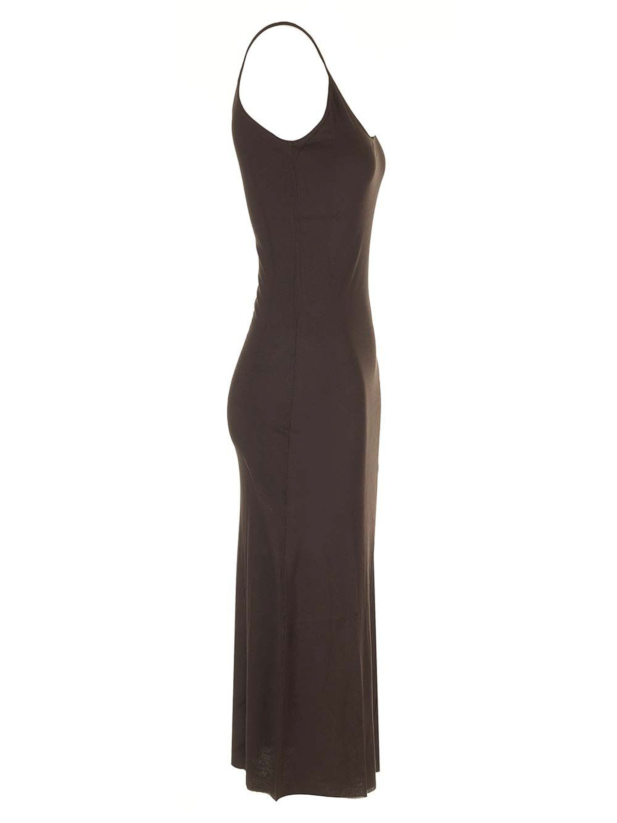 Khaite Leesal Midi Dress In Brown