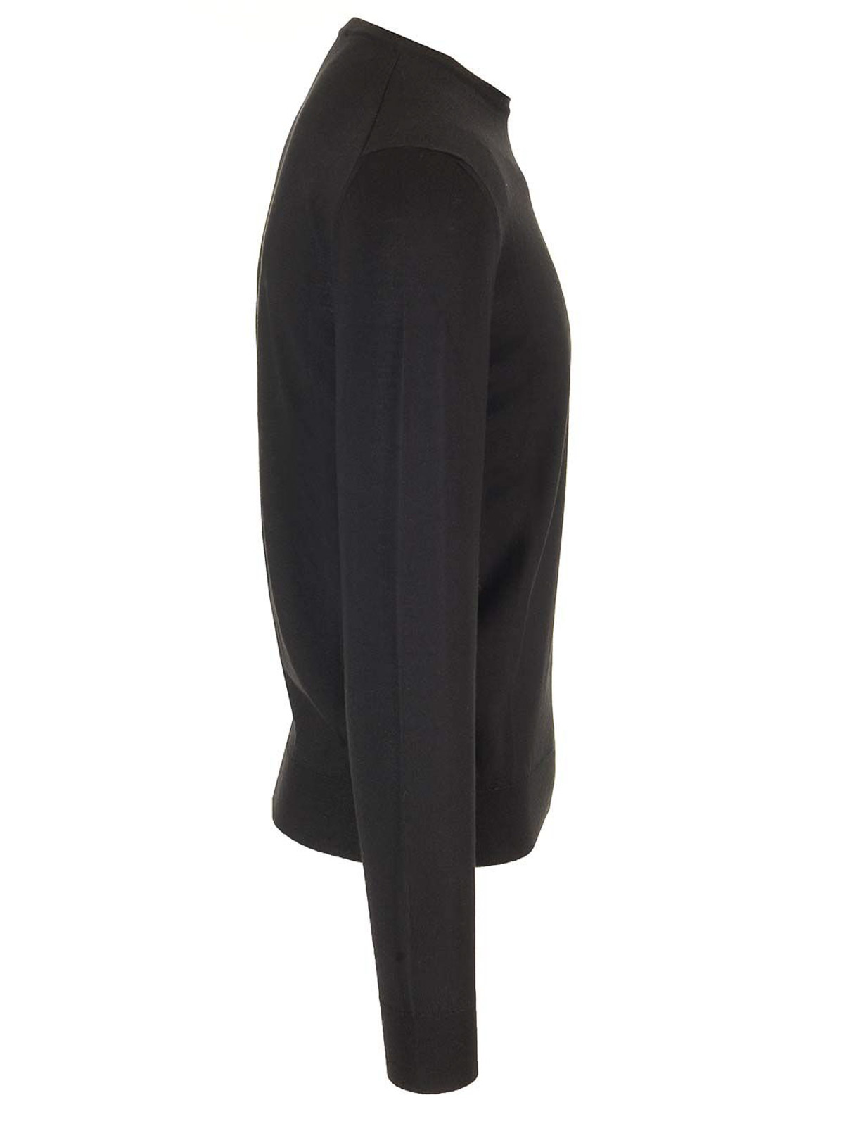 Mauro Ottaviani Crewneck Sweater In Wish Wool Knitwear Black In Black