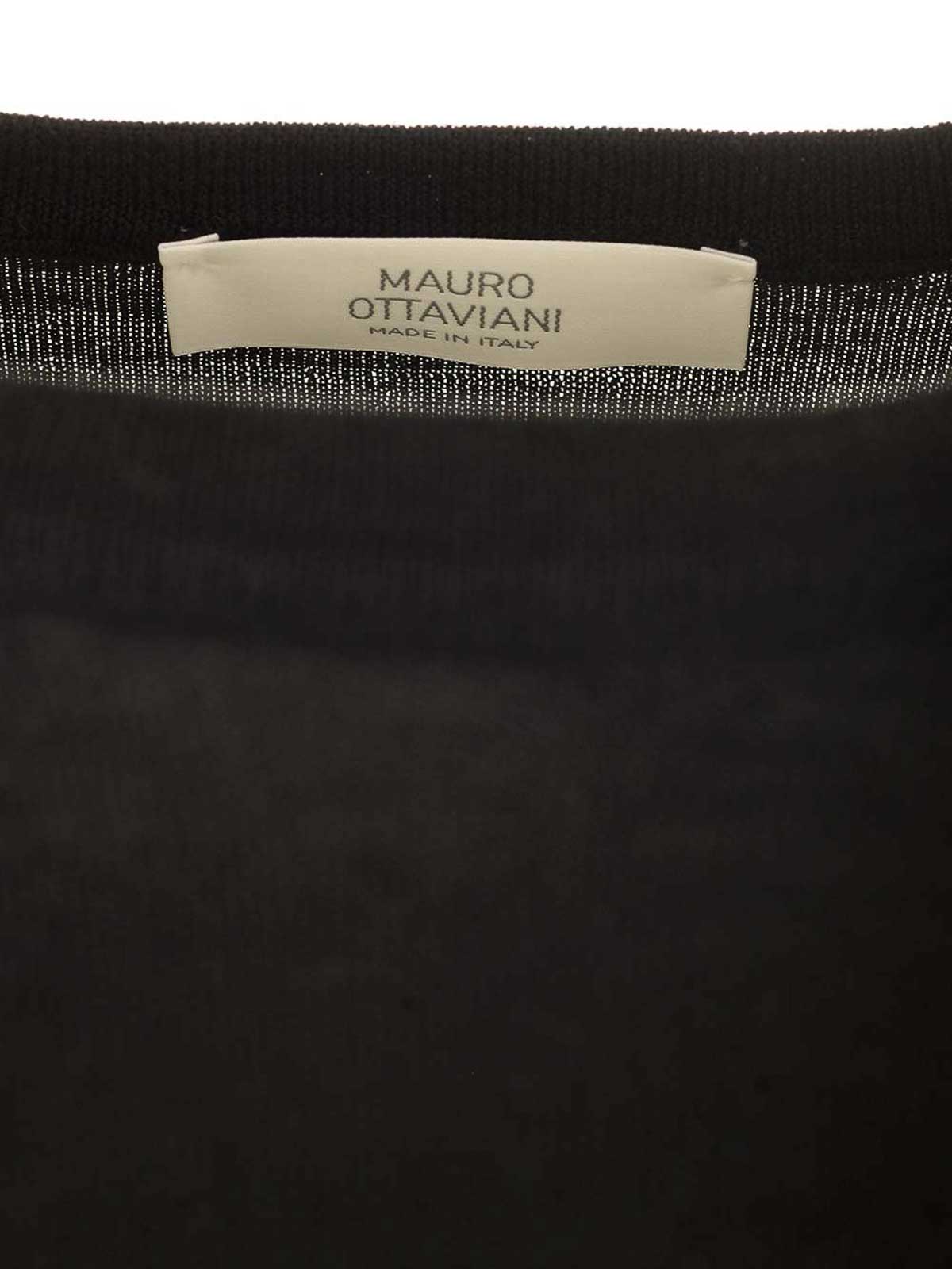 Mauro Ottaviani Crewneck Sweater In Wish Wool Knitwear Black In Black