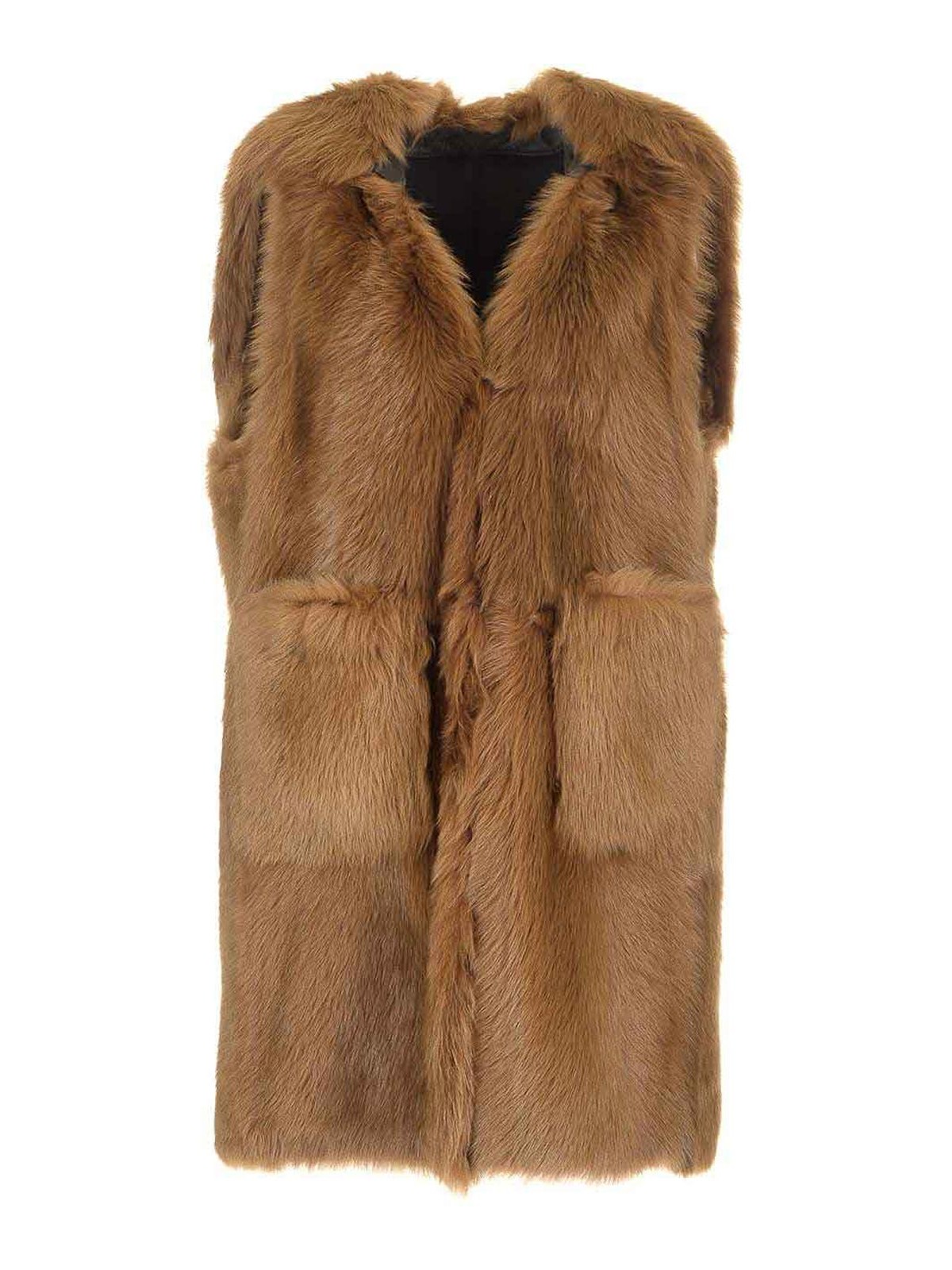 Max Mara Oversized Amica Vest In Brown
