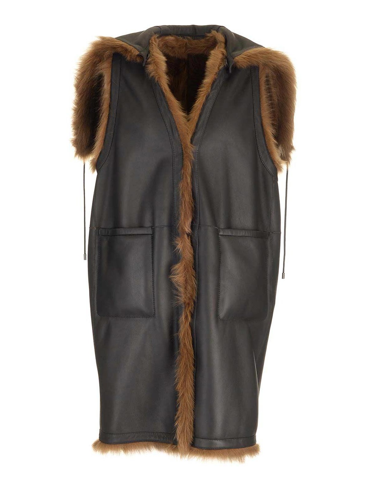 Max Mara Oversized Amica Vest In Brown
