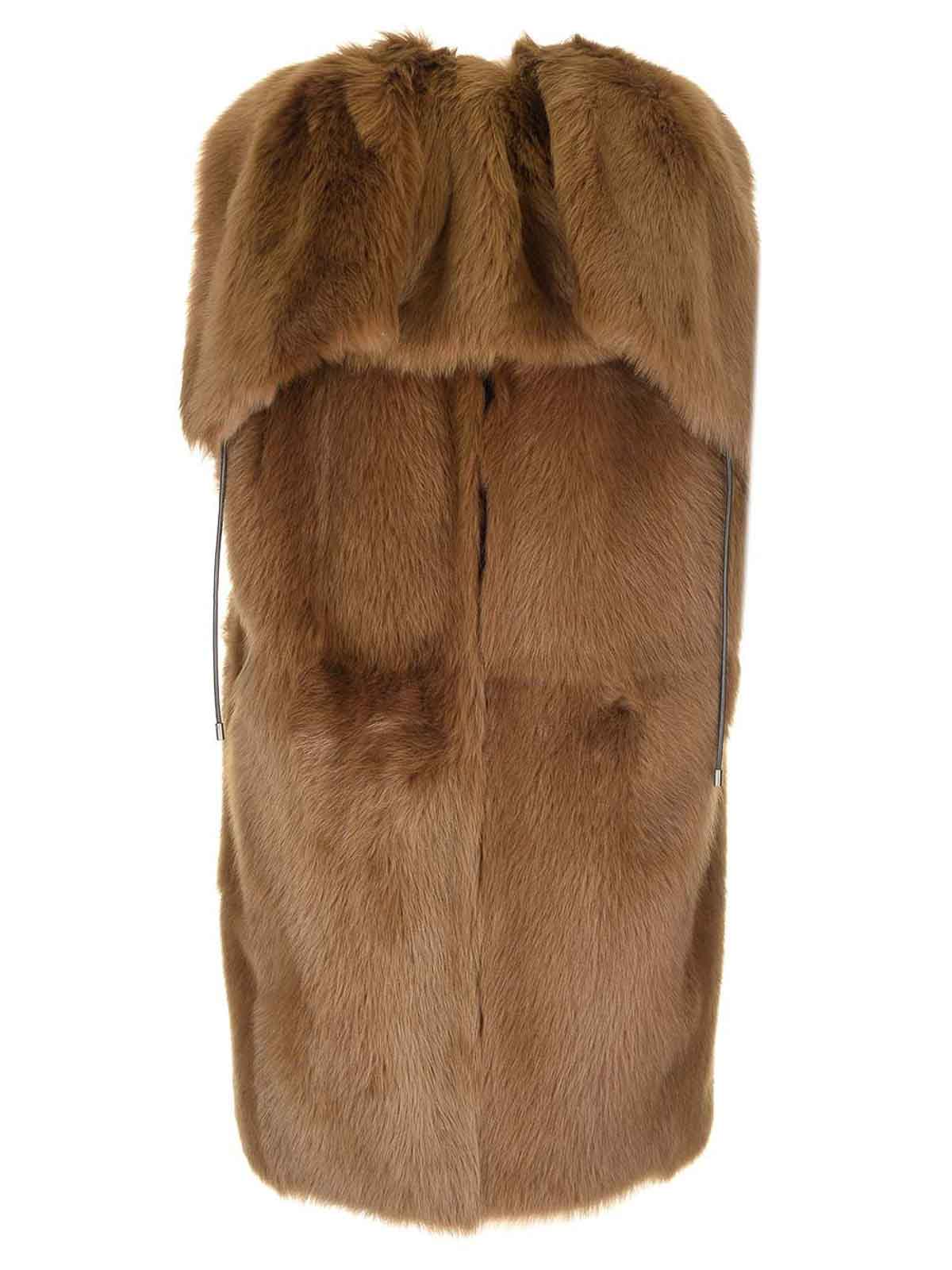 Max Mara Oversized Amica Vest In Brown