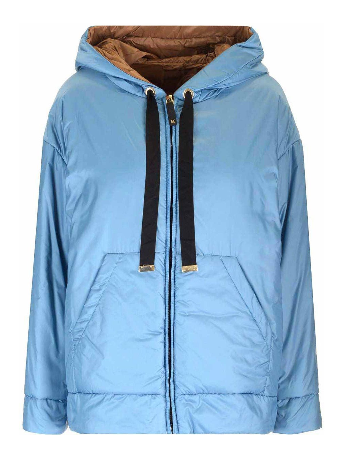 Max Mara The Cube Light-blue Polyester Padded Jacket In Blue