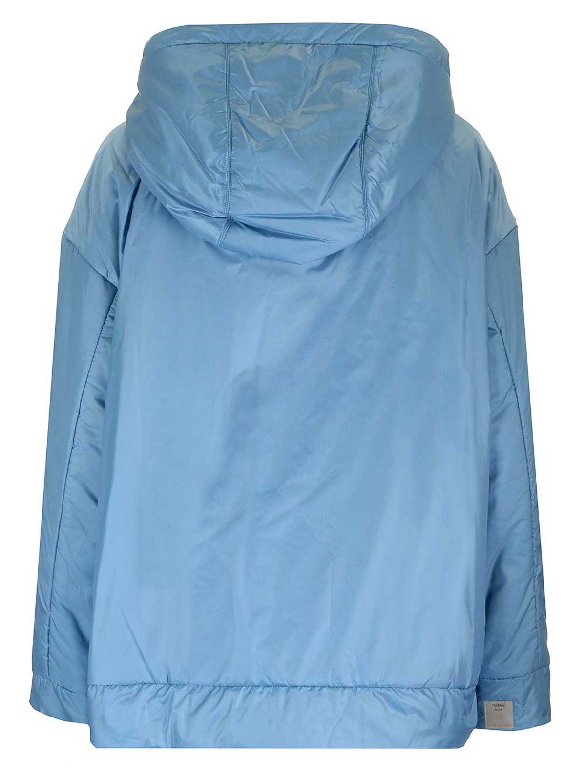 Max Mara The Cube Light-blue Polyester Padded Jacket In Blue